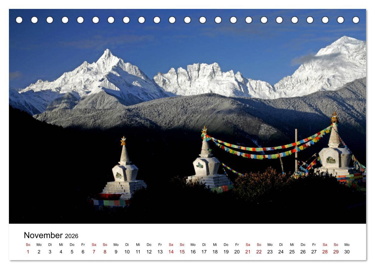 Beispielinhalt (Bild) Wildes China (Tischkalender 2026 DIN A5 quer), CALVENDO Monatskalender