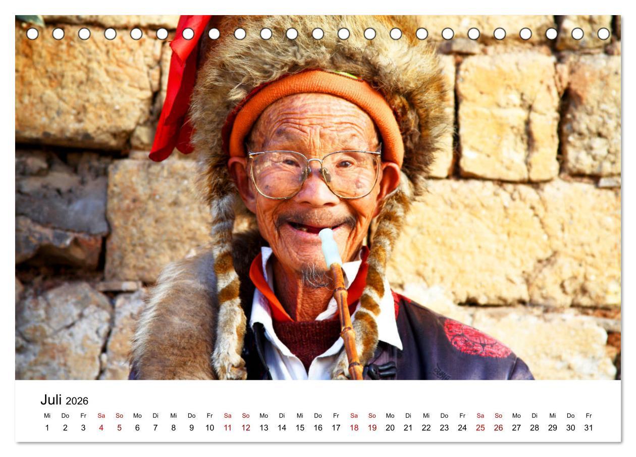 Beispielinhalt (Bild) Wildes China (Tischkalender 2026 DIN A5 quer), CALVENDO Monatskalender