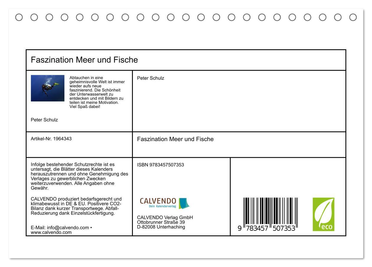 Beispielinhalt (Bild) Faszination Meer und Fische (Tischkalender 2026 DIN A5 quer), CALVENDO Monatskalender