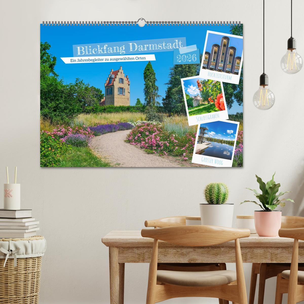 Beispielinhalt (Bild) Blickfang Darmstadt! (Wandkalender 2026 DIN A2 quer), CALVENDO Monatskalender