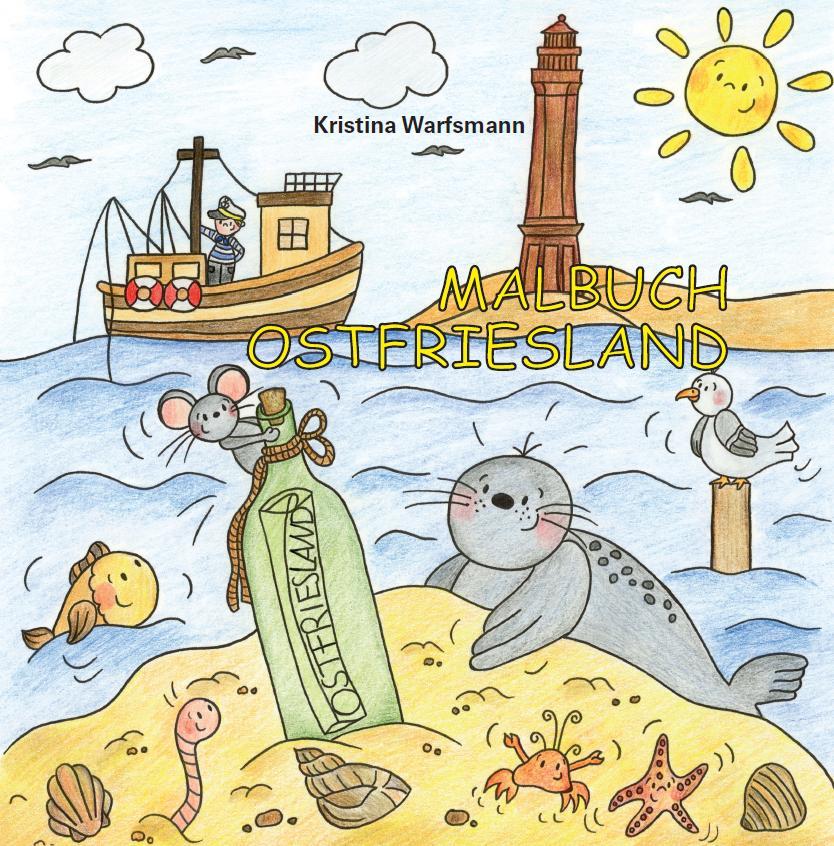 Vorderes Coverbild Malbuch Ostfriesland