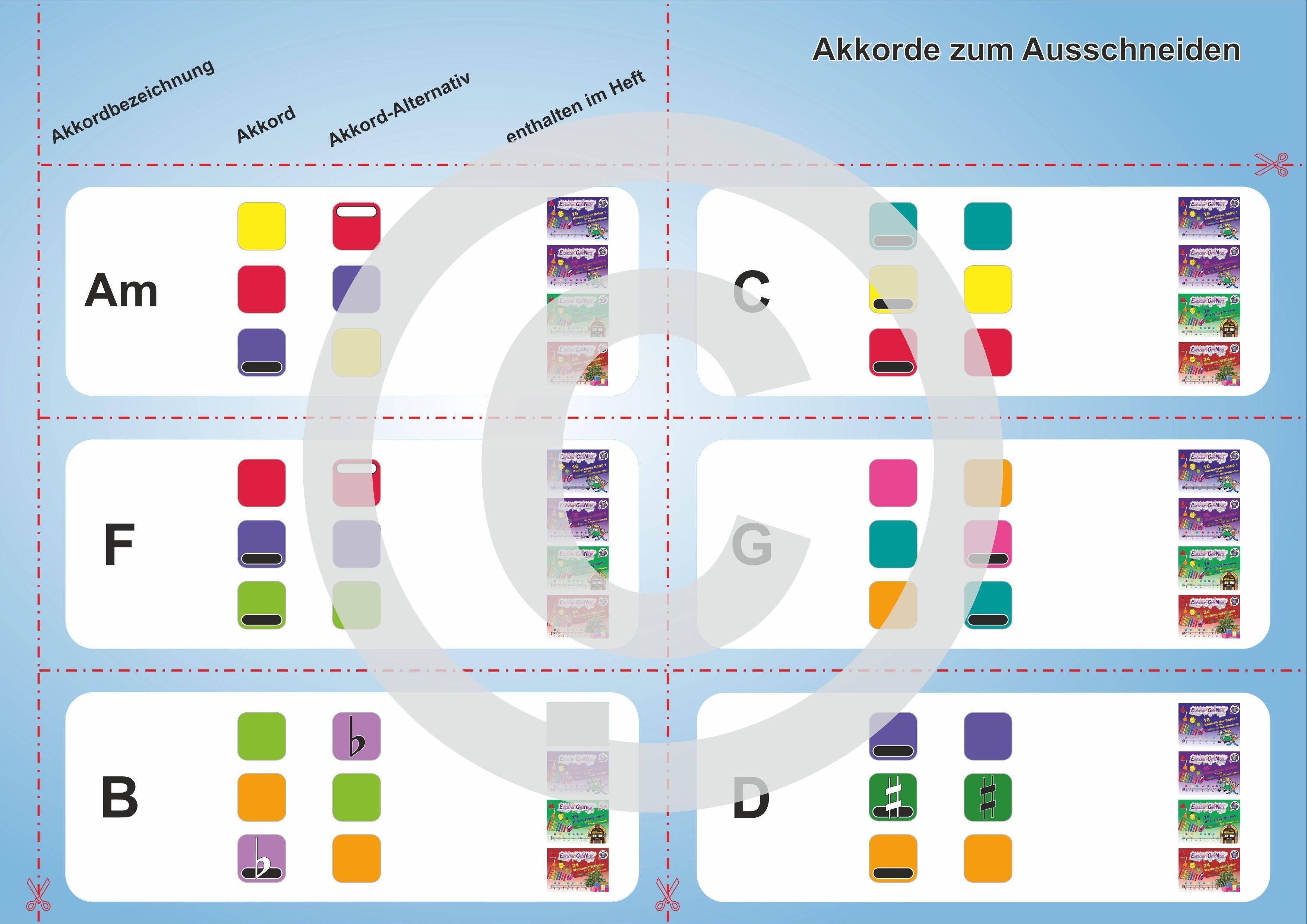 Beispielinhalt (Bild) Einfacher!-Geht-Nicht: 34 Kinderlieder BAND 1+2 für die RAINBOW Instrumente (+Play-Along-Streaming) | LeuWa