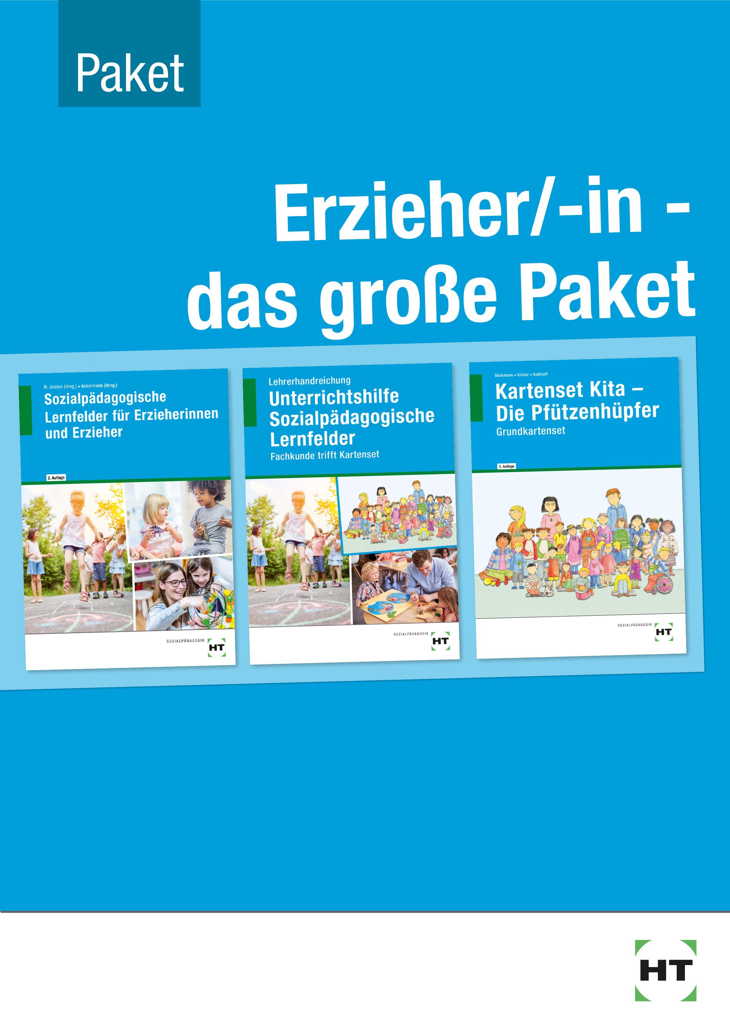 Vorderes Coverbild Paketangebot Erzieher/-in - das große Paket. Sozialpädagogische Lernfelder LF 1-6 + Unterrichtshilfe + Pfützenhüpfer-Grundkarten