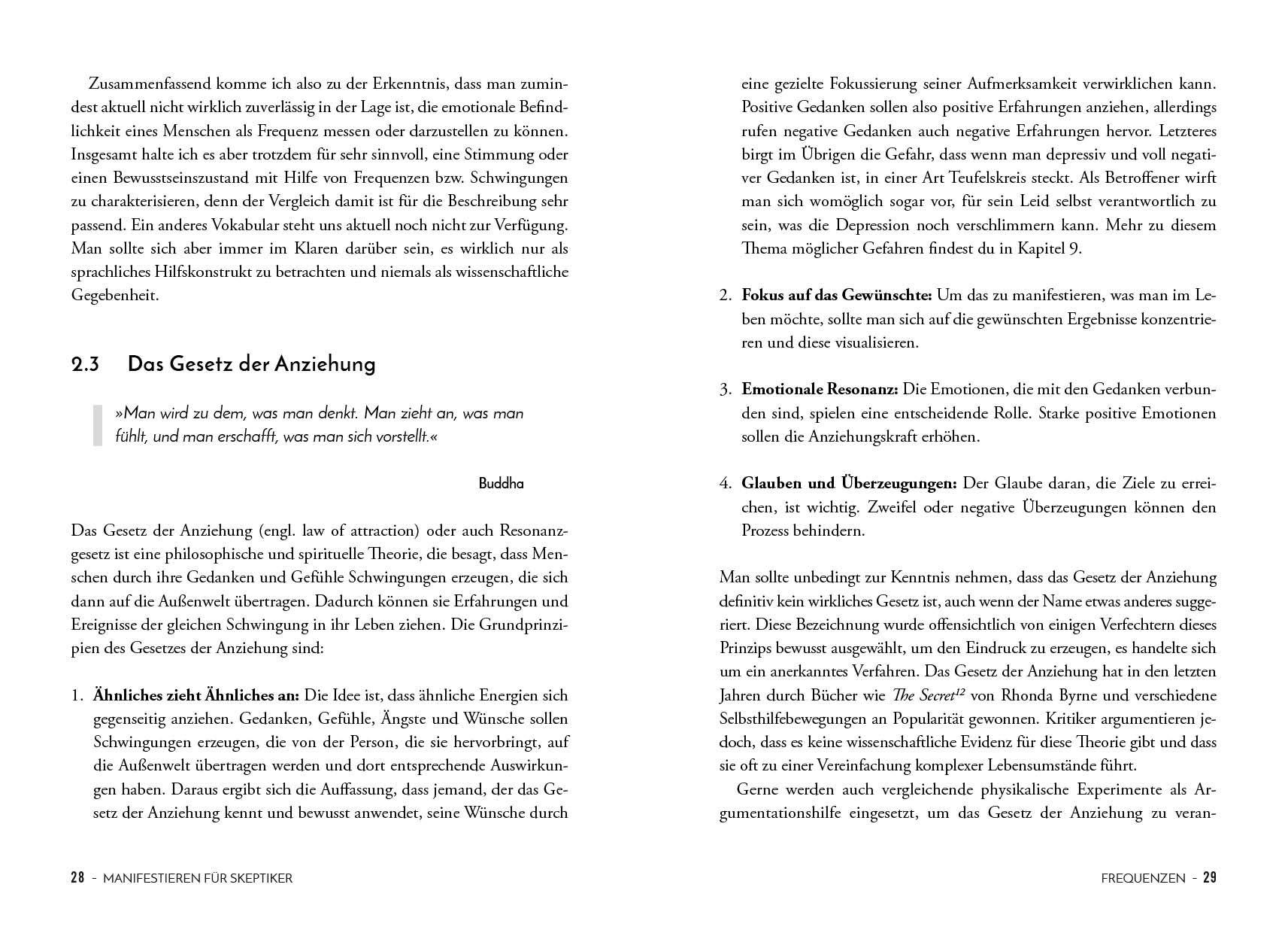 Beispielinhalt (Bild) Manifestieren für Skeptiker