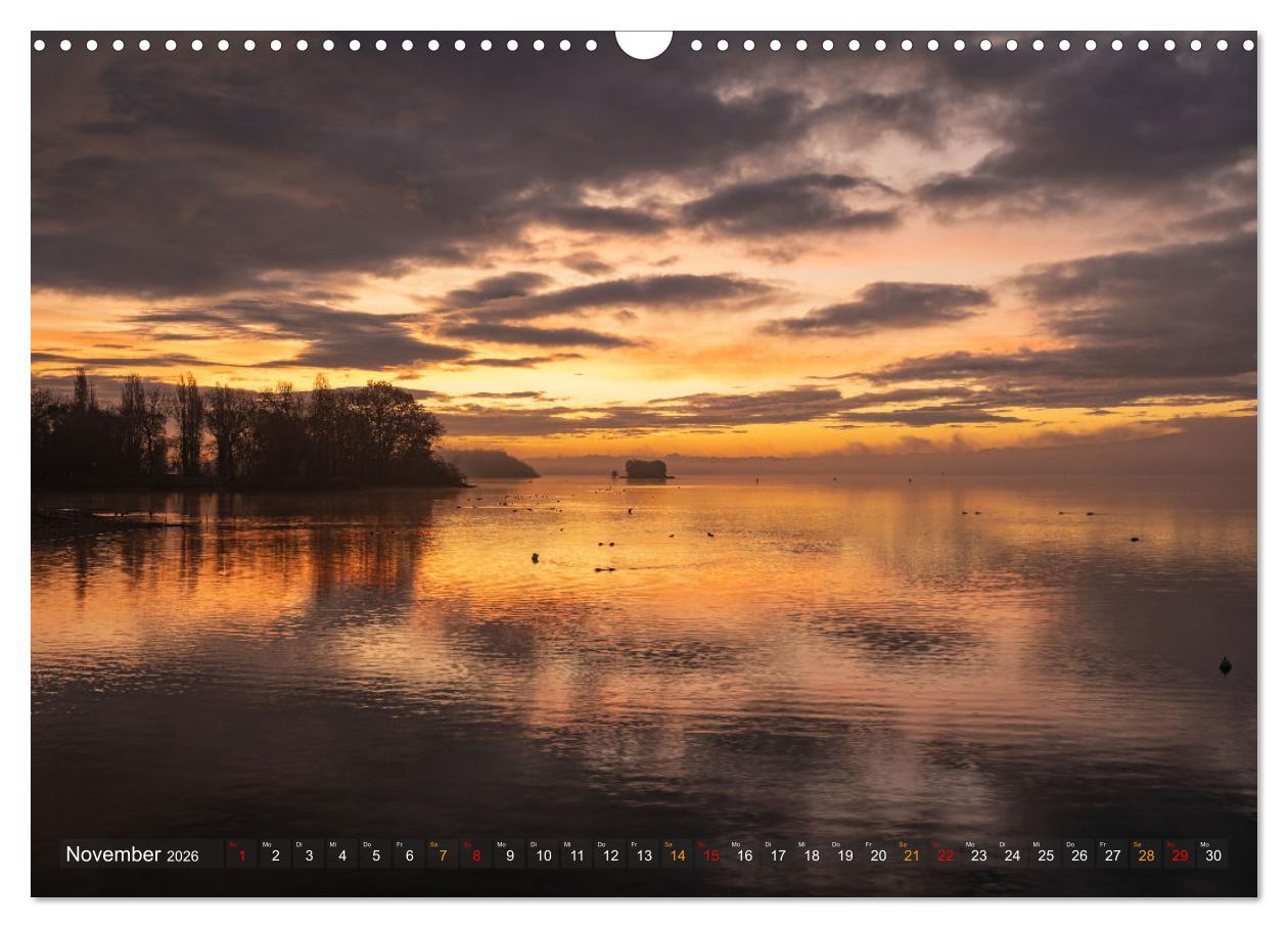 Beispielinhalt (Bild) Die Halbinsel Mettnau - Erholungsort im Bodensee (Wandkalender 2026 DIN A3 quer), CALVENDO Monatskalender