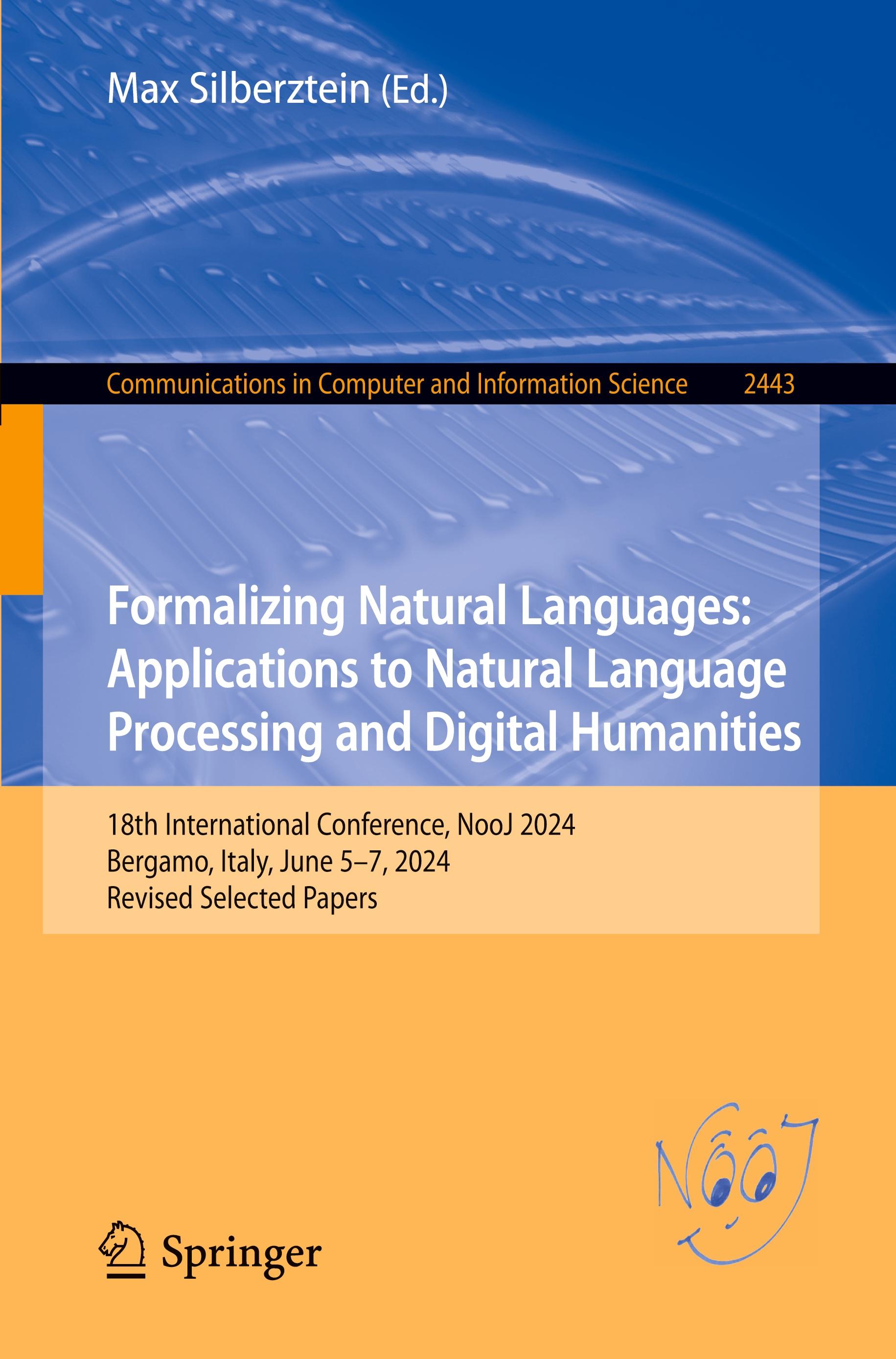 Vorderes Coverbild Formalizing Natural Languages: Applications to Natural Language Processing and Digital Humanities