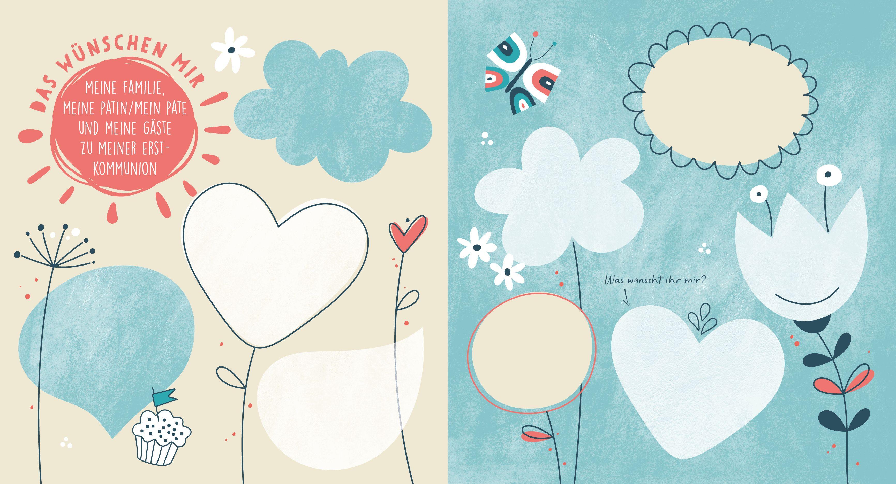 Beispielinhalt (Bild) Meine Erstkommunion Erinnerungsalbum Floral