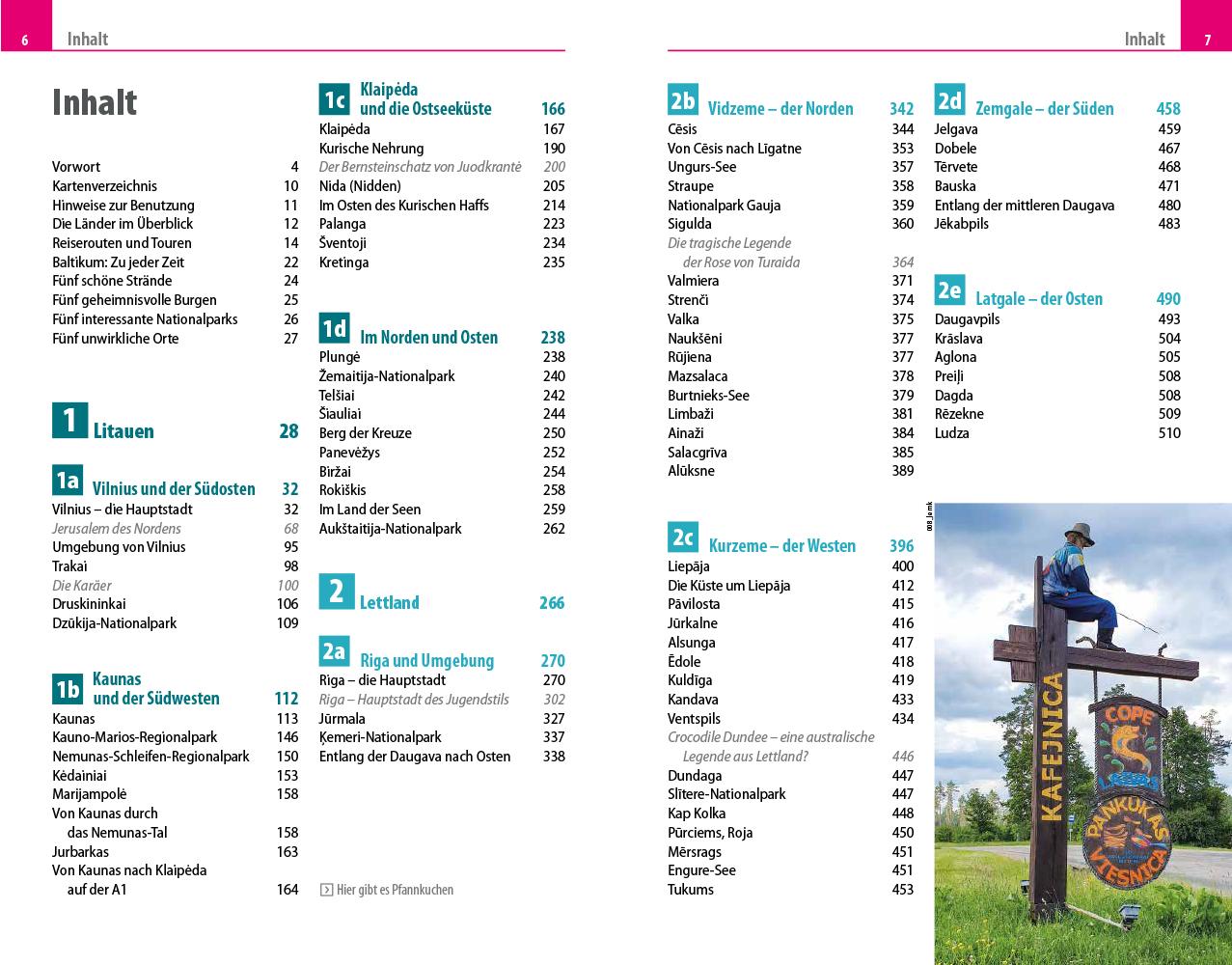 Beispielinhalt (Bild) Reise Know-How Reiseführer Baltikum: Estland, Lettland, Litauen