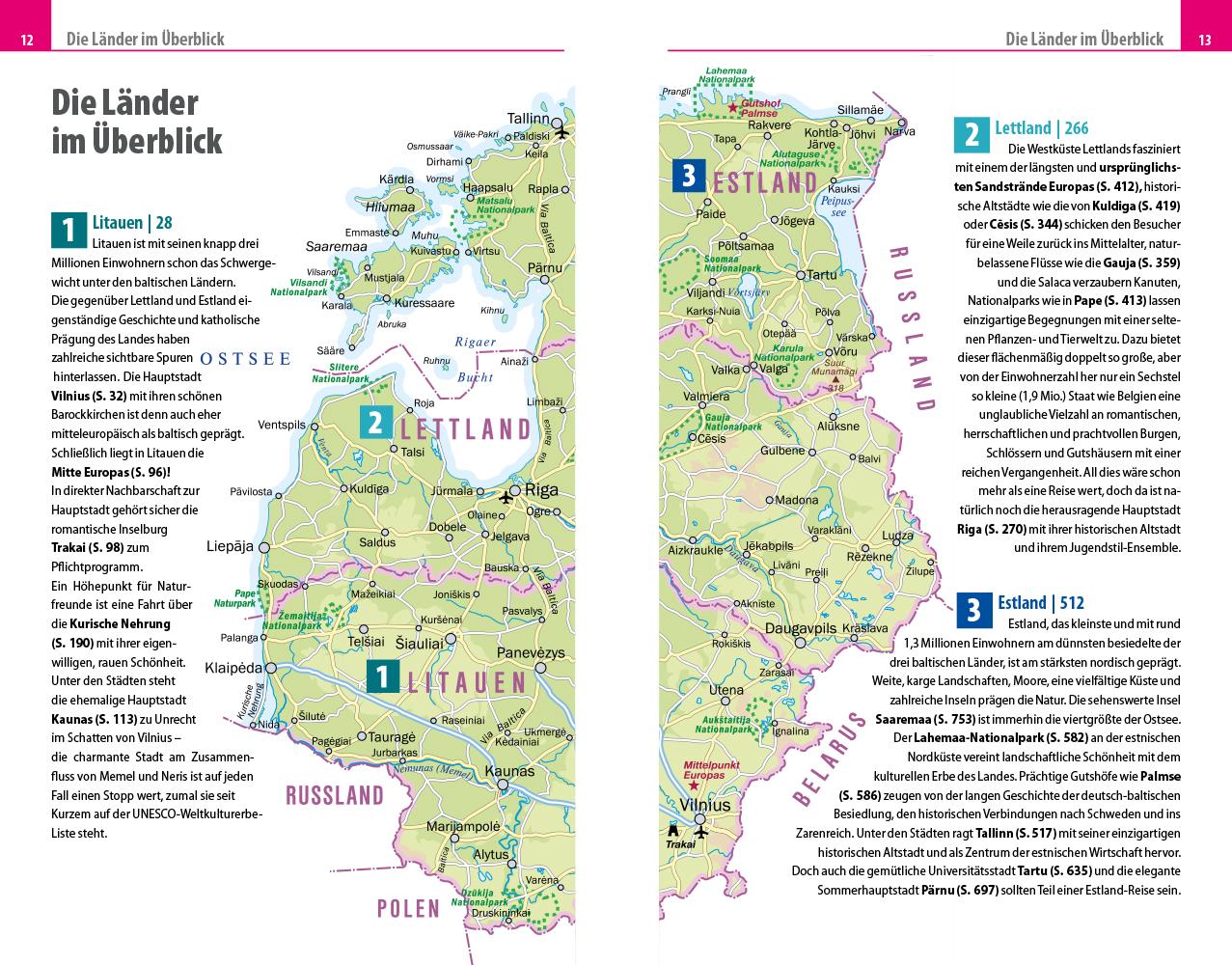 Beispielinhalt (Bild) Reise Know-How Reiseführer Baltikum: Estland, Lettland, Litauen