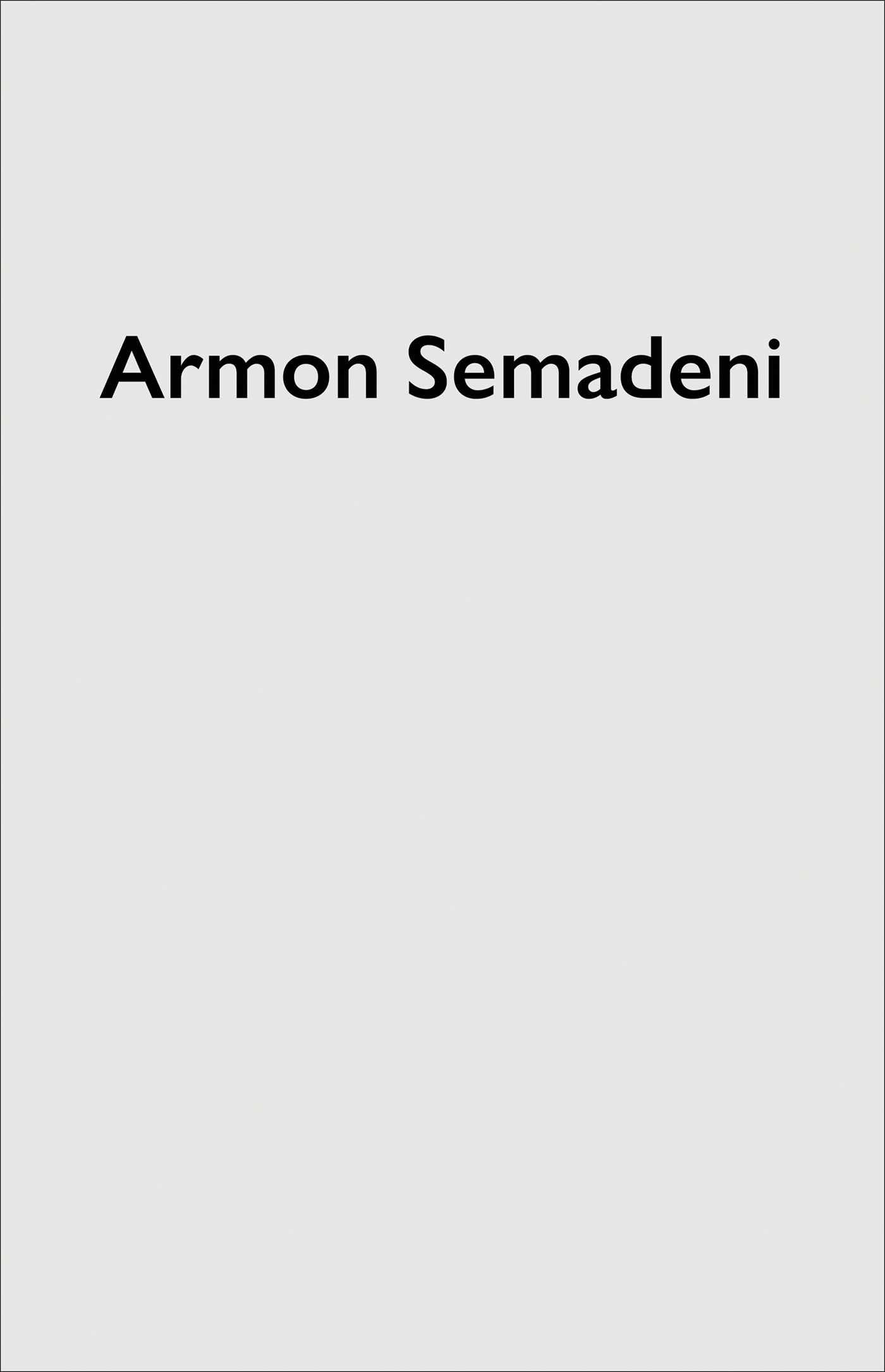 Vorderes Coverbild Armon Semadeni