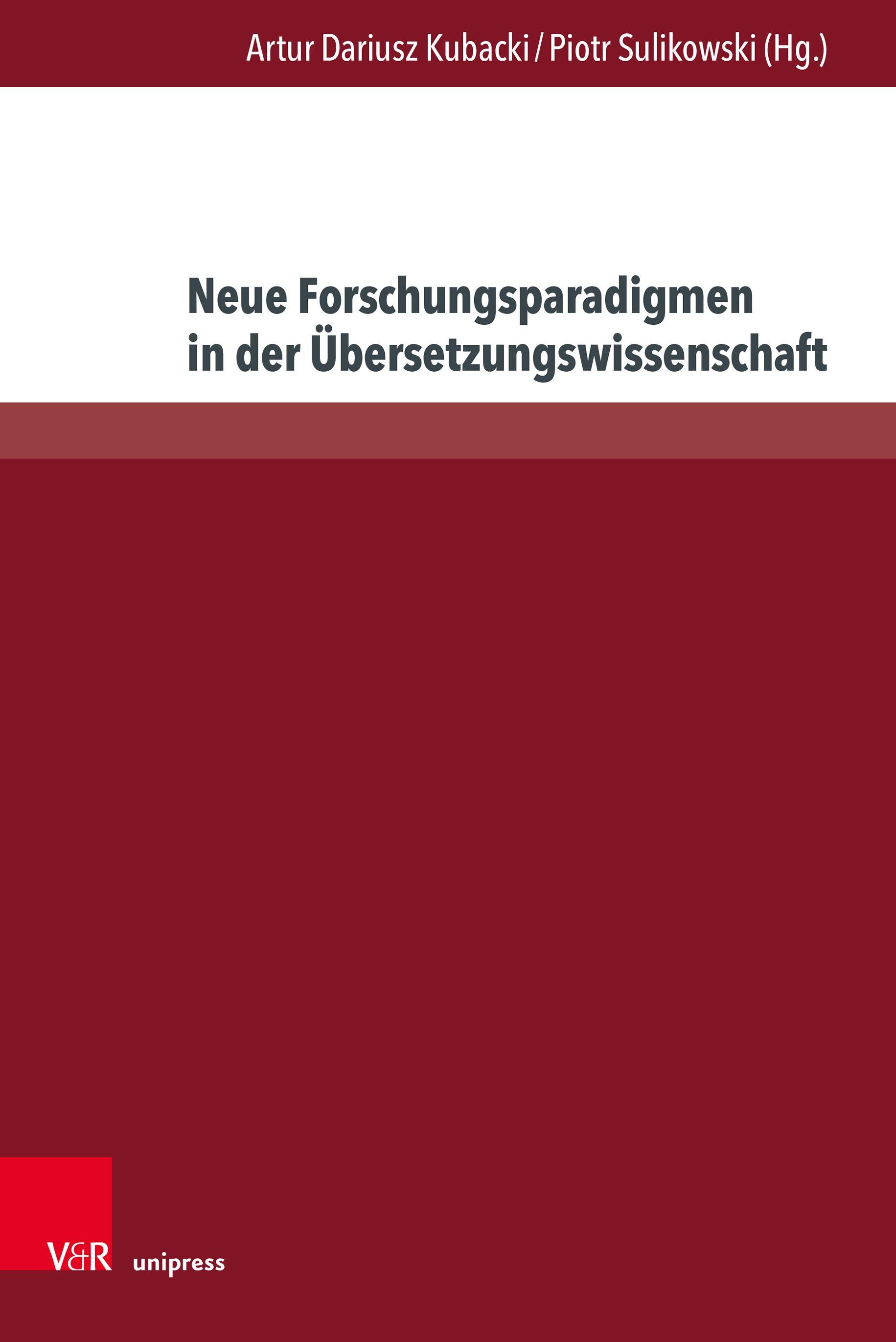 Vorderes Coverbild Neue Forschungsparadigmen in der Übersetzungswissenschaft