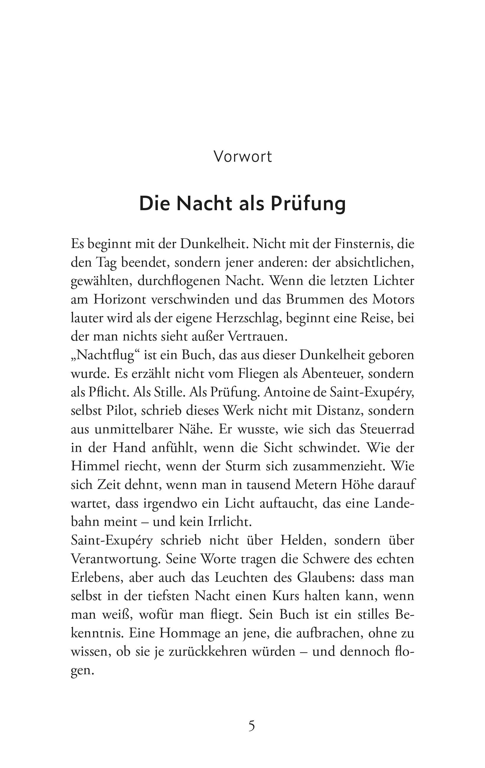 Beispielinhalt (Bild) Nachtflug. Roman. Antoine de Saint-Exupéry