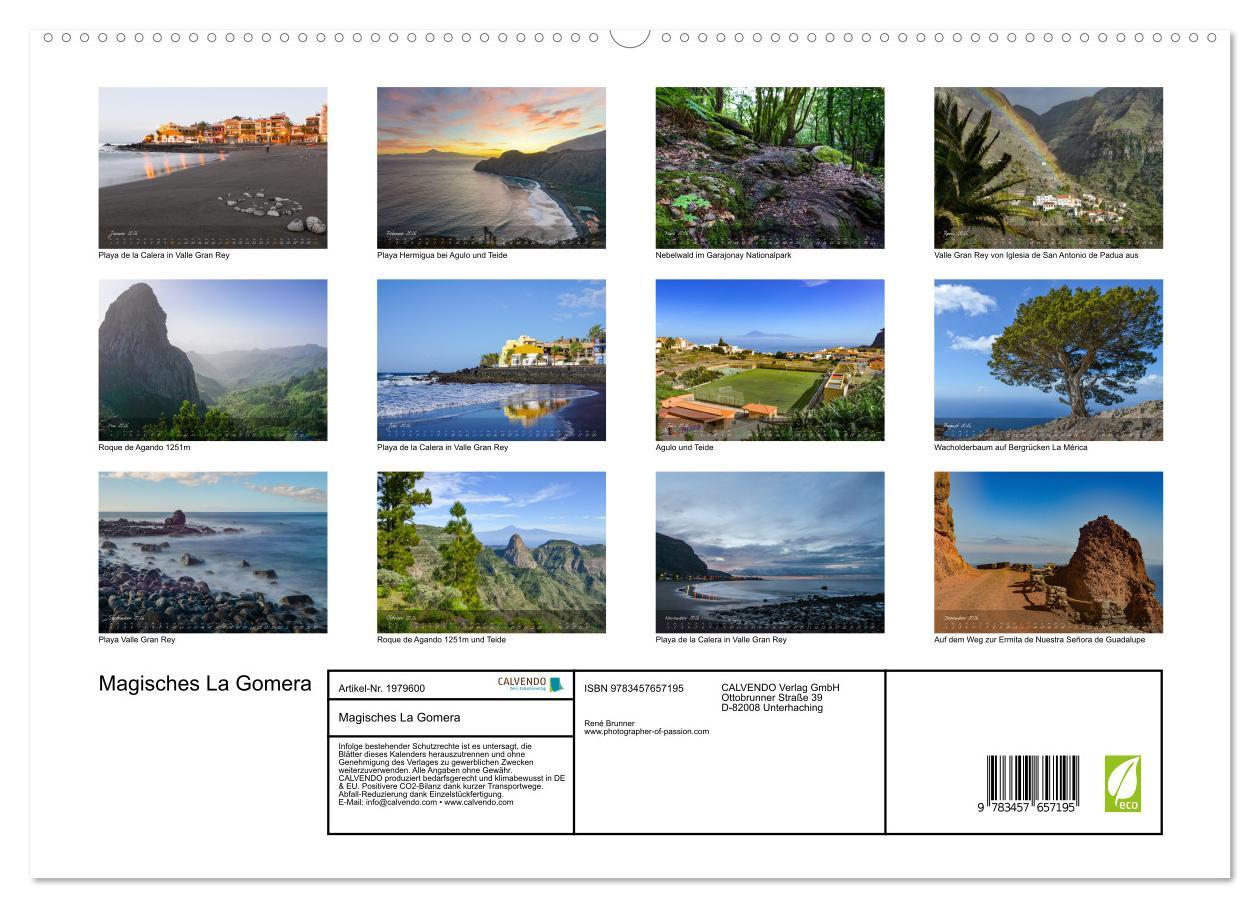 Beispielinhalt (Bild) Magisches La Gomera (hochwertiger Premium Wandkalender 2026 DIN A2 quer), Kunstdruck in Hochglanz