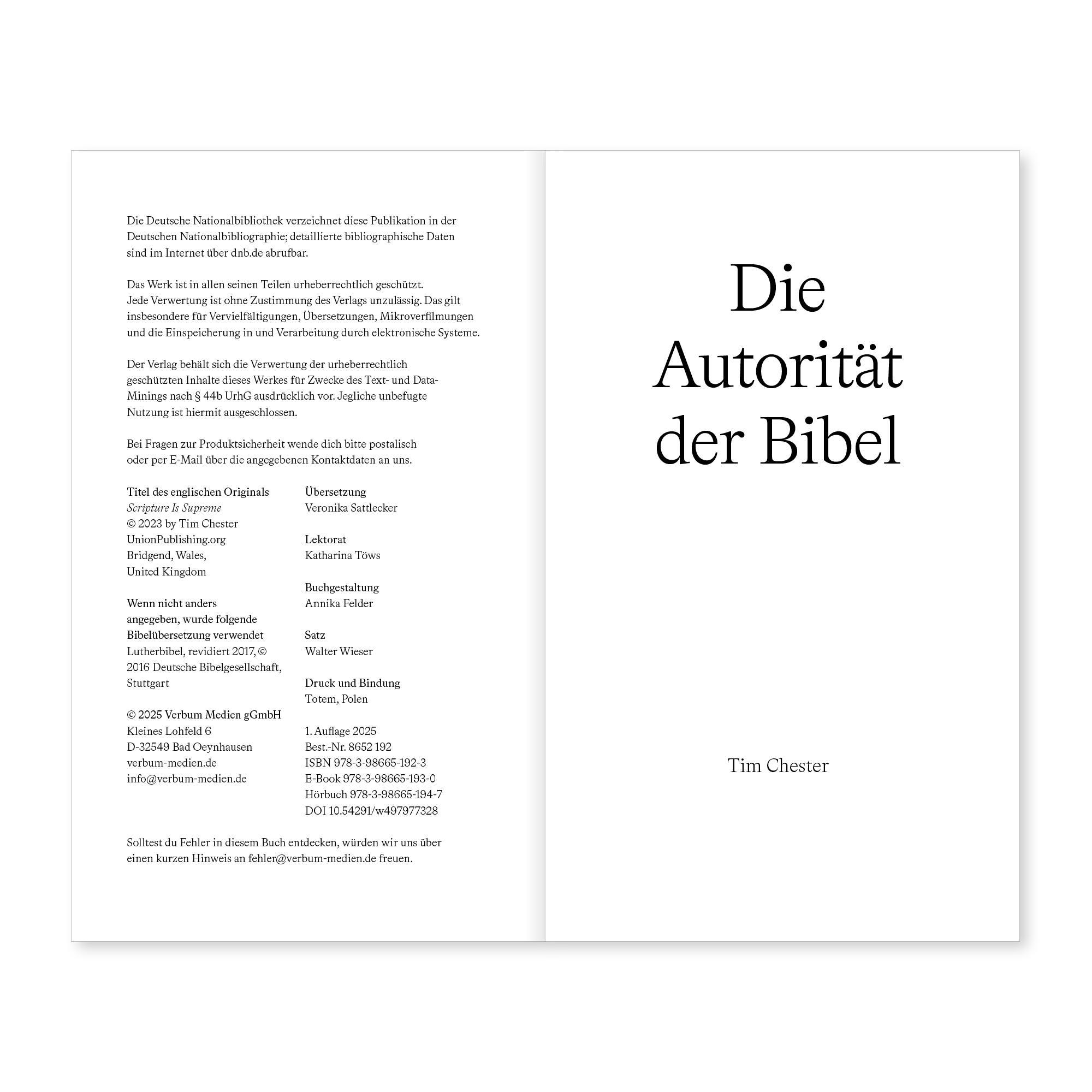Beispielinhalt (Bild) Die Autorität der Bibel