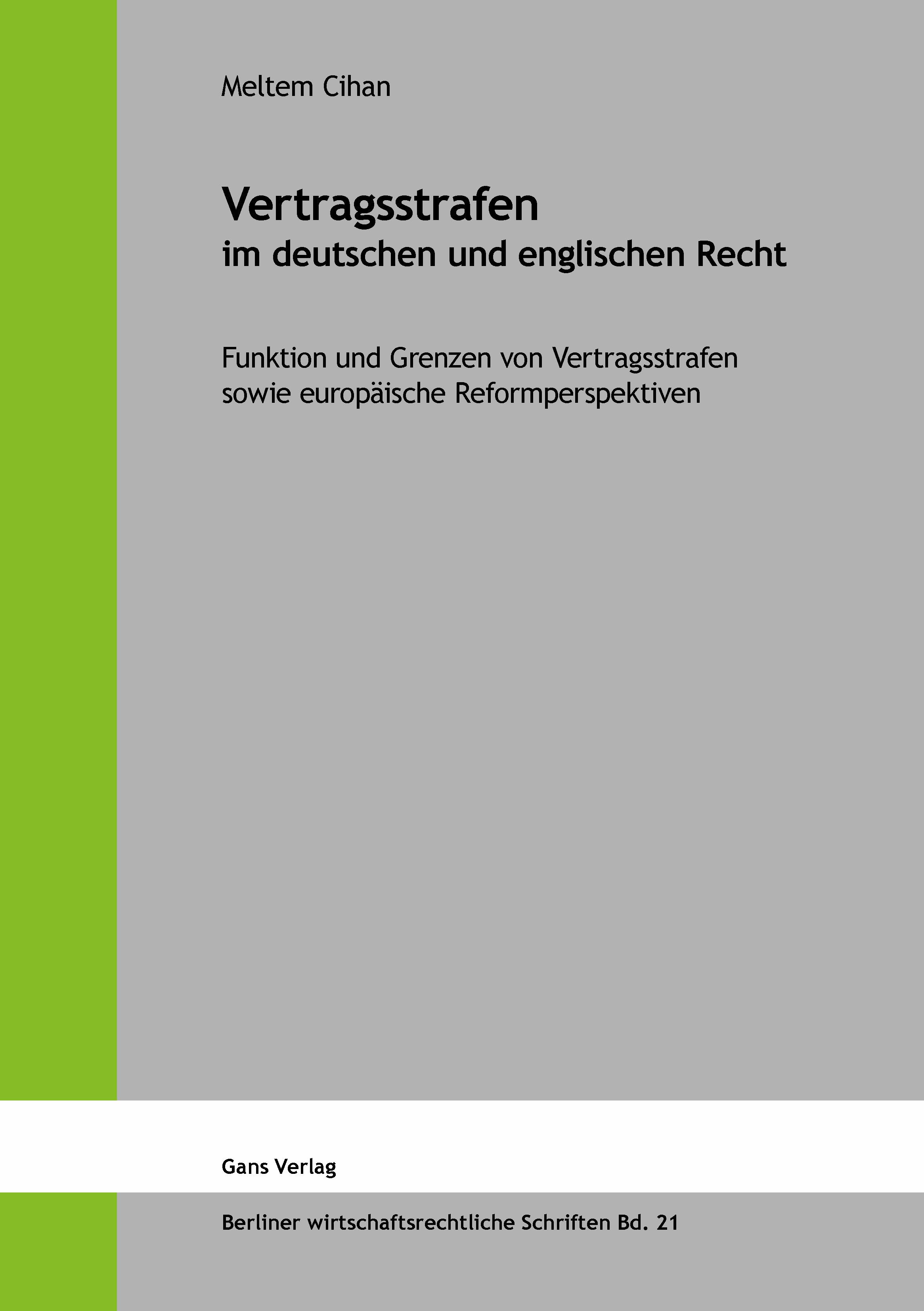 Vorderes Coverbild Vertragsstrafen im deutschen und englischen Recht