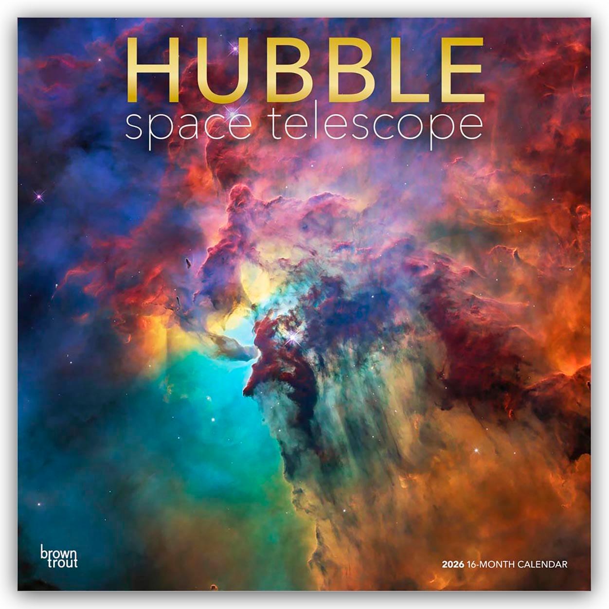 Vorderes Coverbild Hubble Space Telescope 2026 12 X 24 Inch (Hanging) Monthly Square Wall Calendar Foil Stamped Cover Plastic-Free