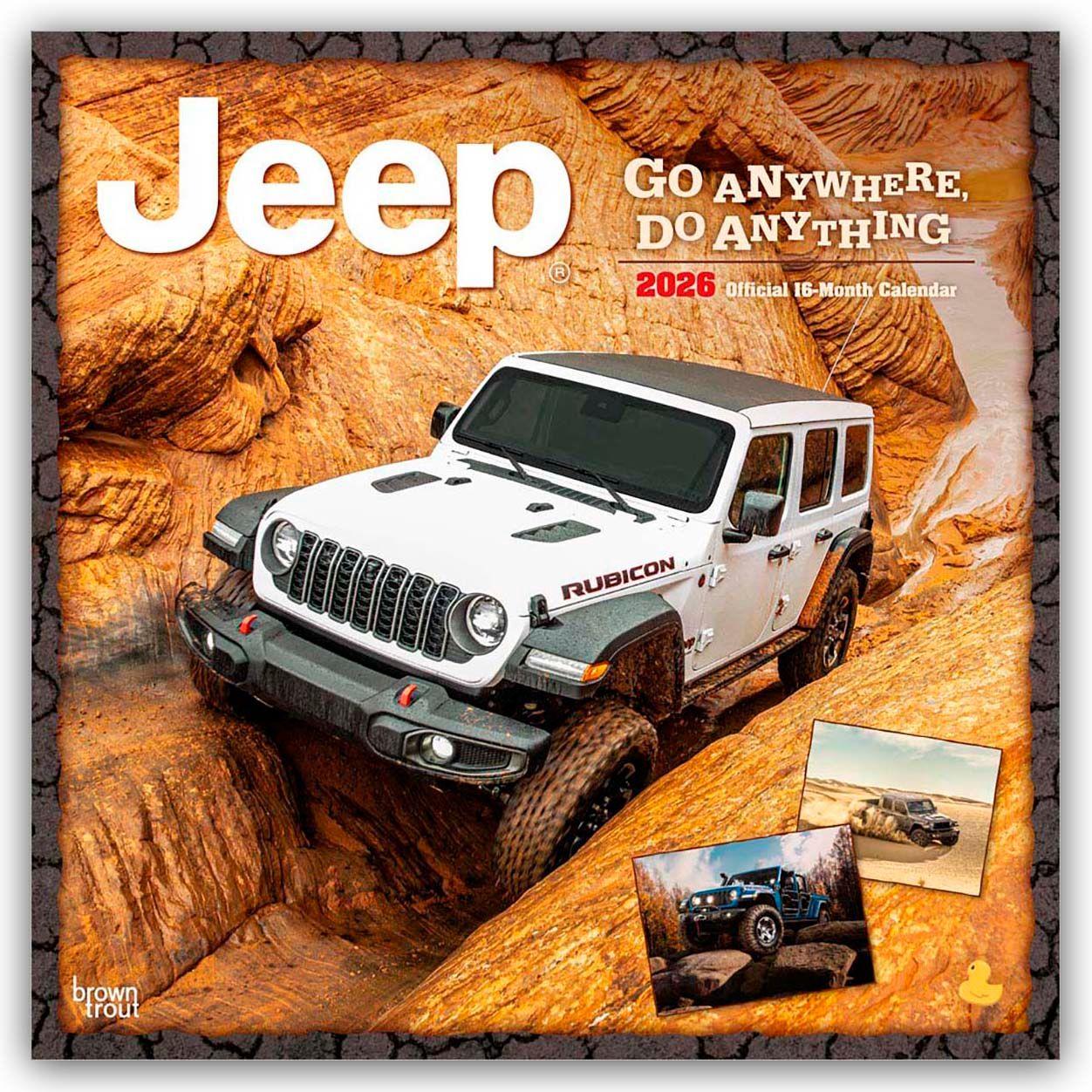 Vorderes Coverbild Jeep Official 2026 12 X 24 Inch (Hanging) Monthly Square Wall Calendar Plastic-Free