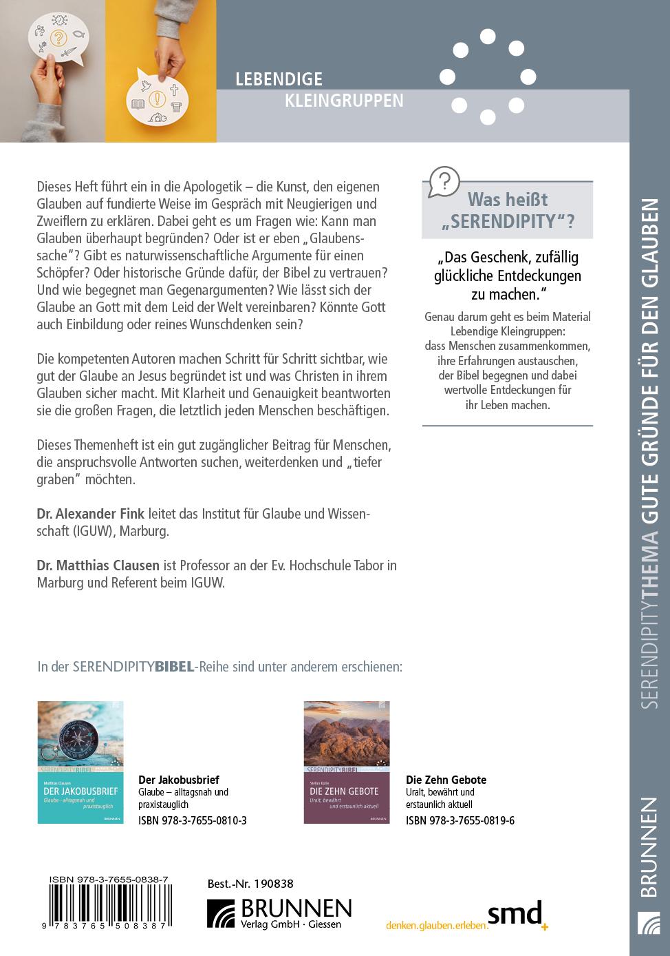 Rückseitencover Gute Gründe für den Glauben