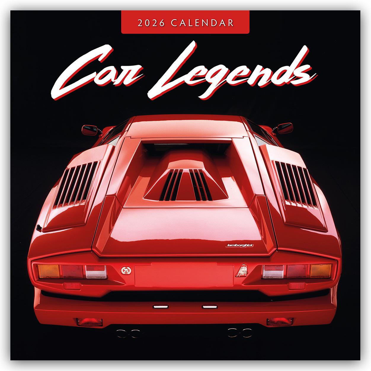 Vorderes Coverbild Car Legends 2026 Square Wall Calendar