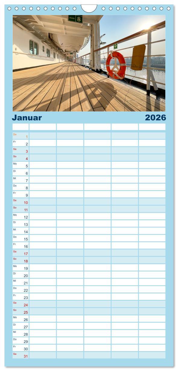 Beispielinhalt (Bild) Familienplaner 2026 - Kreuzfahrtpiraten mit 5 Spalten (Wandkalender, 21 x 45 cm) CALVENDO