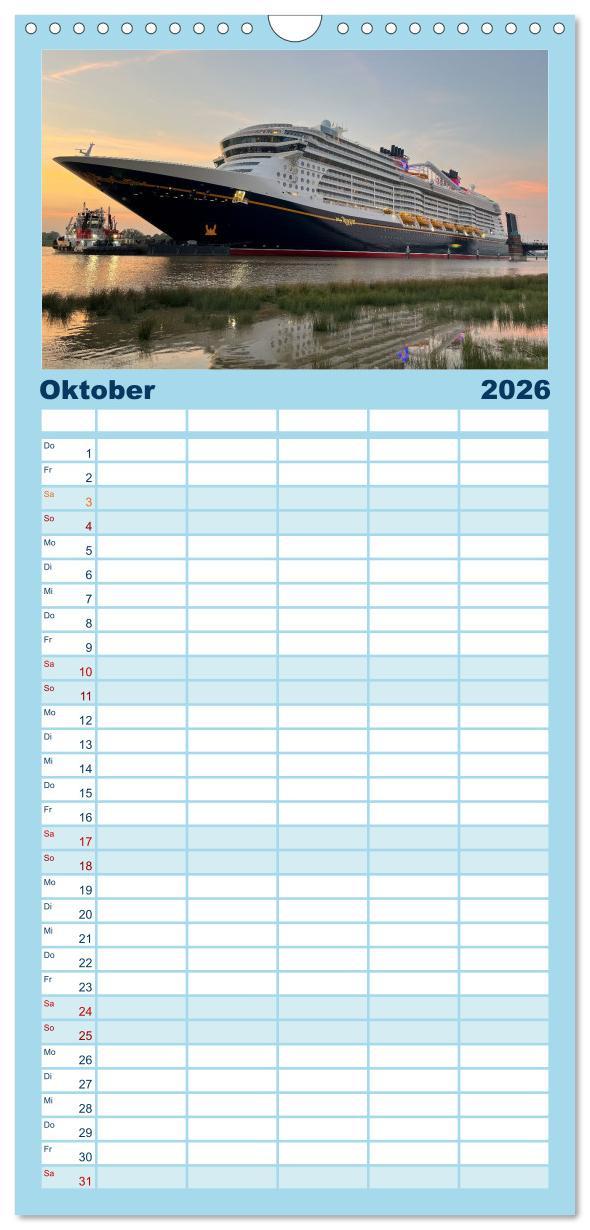 Beispielinhalt (Bild) Familienplaner 2026 - Kreuzfahrtpiraten mit 5 Spalten (Wandkalender, 21 x 45 cm) CALVENDO