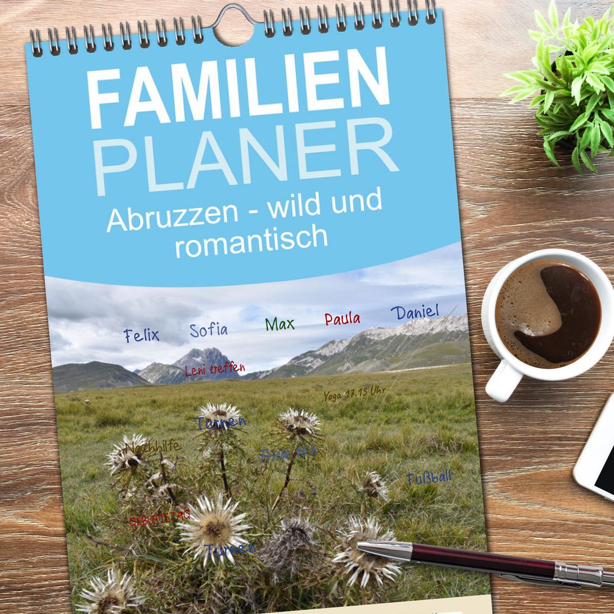 Beispielinhalt (Bild) Familienplaner 2026 - Abruzzen - wild und romantisch mit 5 Spalten (Wandkalender, 21 x 45 cm) CALVENDO