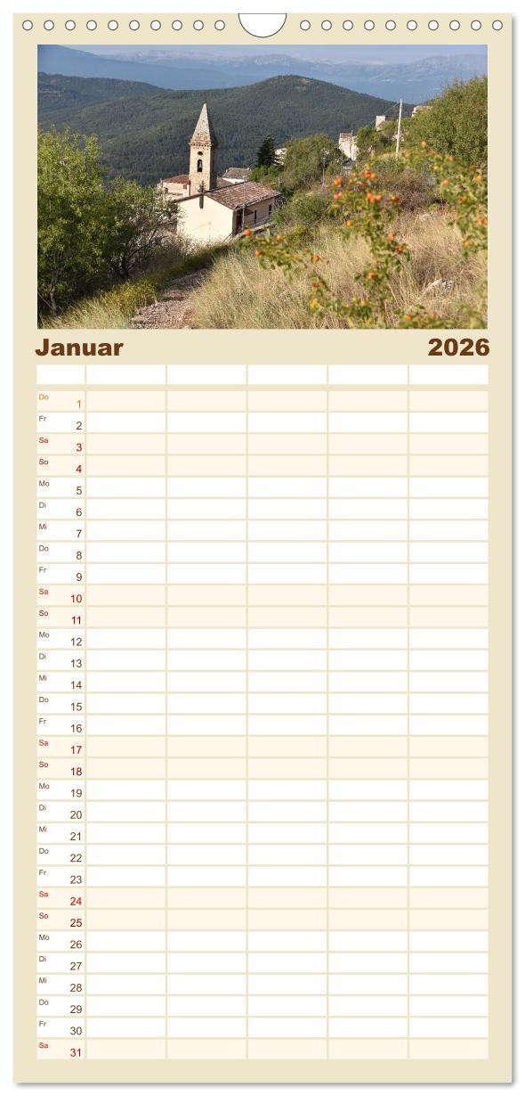 Beispielinhalt (Bild) Familienplaner 2026 - Abruzzen - wild und romantisch mit 5 Spalten (Wandkalender, 21 x 45 cm) CALVENDO