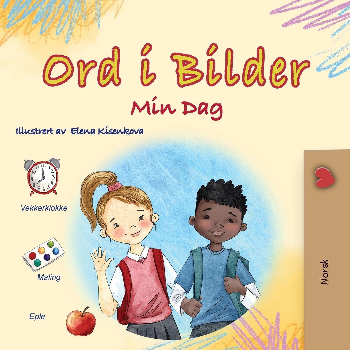 Vorderes Coverbild Words in Pictures - My Day (Norwegian Children's Book)