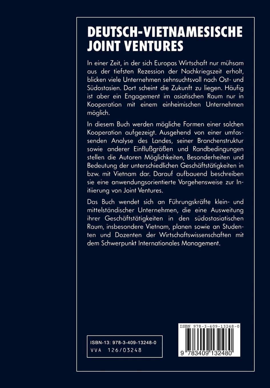 Rückseitencover Deutsch-vietnamesische Joint Ventures