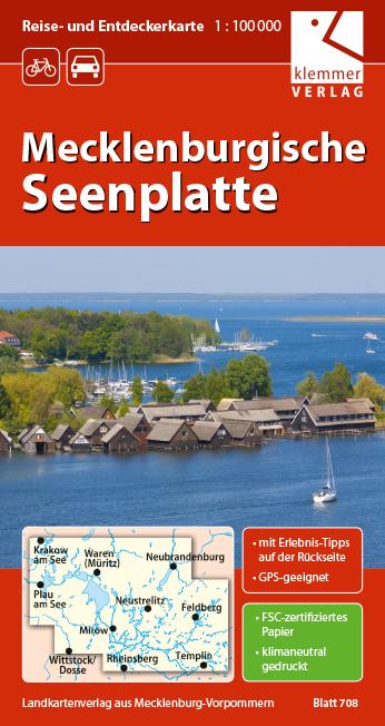 Vorderes Coverbild Reise- und Entdeckerkarte Mecklenburgische Seenplatte 1 : 100 000