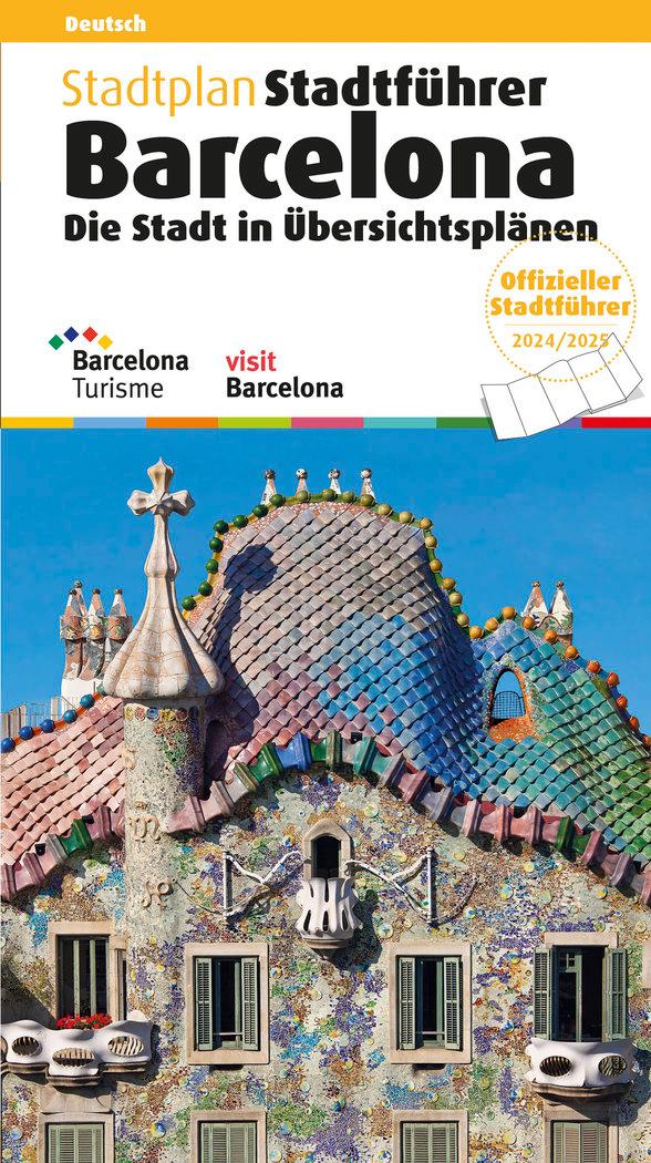 Vorderes Coverbild Stadtplan Stadtführer Barcelona 2024 / 2025