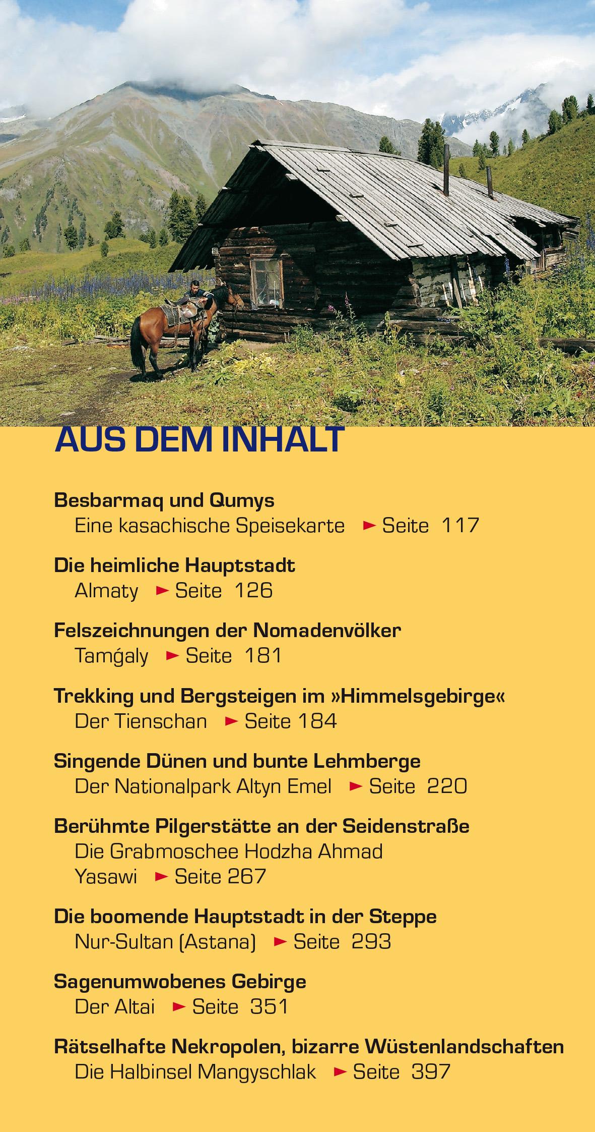 Beispielinhalt (Bild) TRESCHER Reiseführer Kasachstan