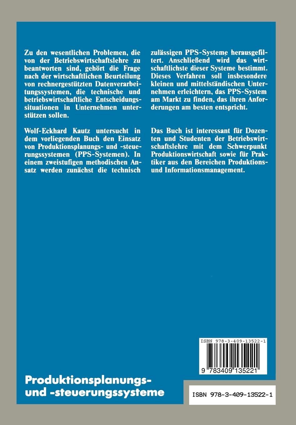 Rückseitencover Produktionsplanungs- und -steuerungssysteme