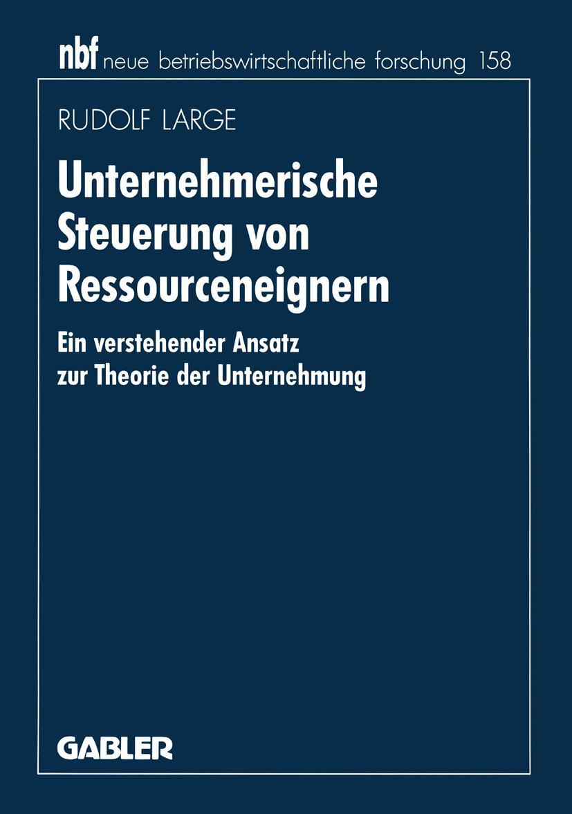Vorderes Coverbild Unternehmerische Steuerung von Ressourceneignern
