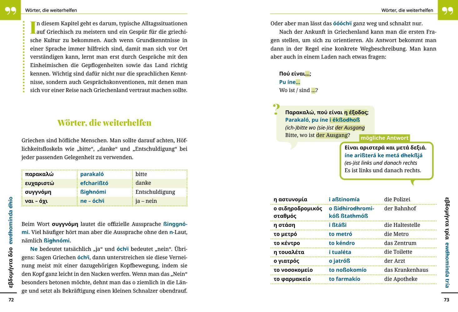Beispielinhalt (Bild) Reise Know-How Sprachführer Griechisch - Wort für Wort