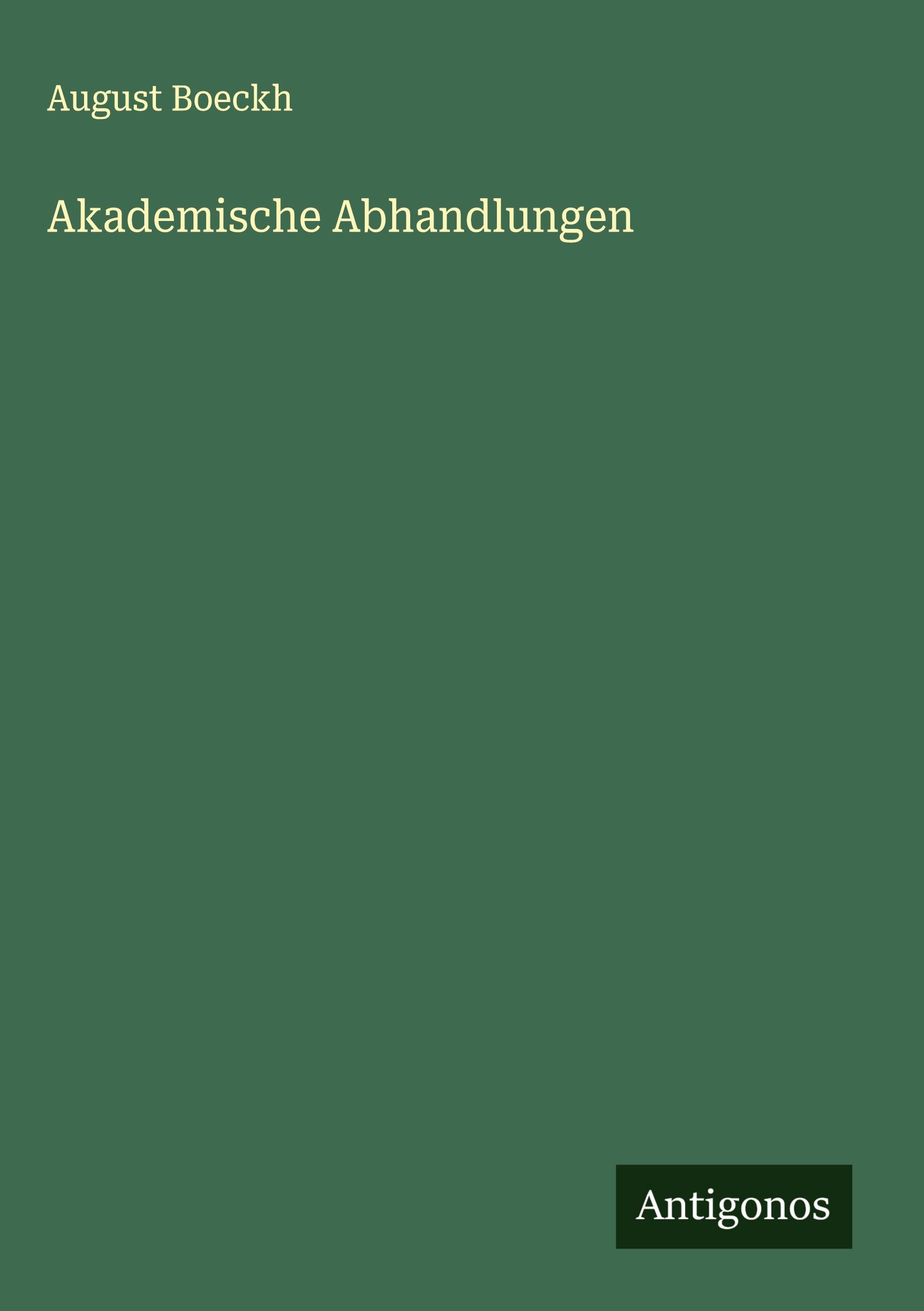 Vorderes Coverbild Akademische Abhandlungen
