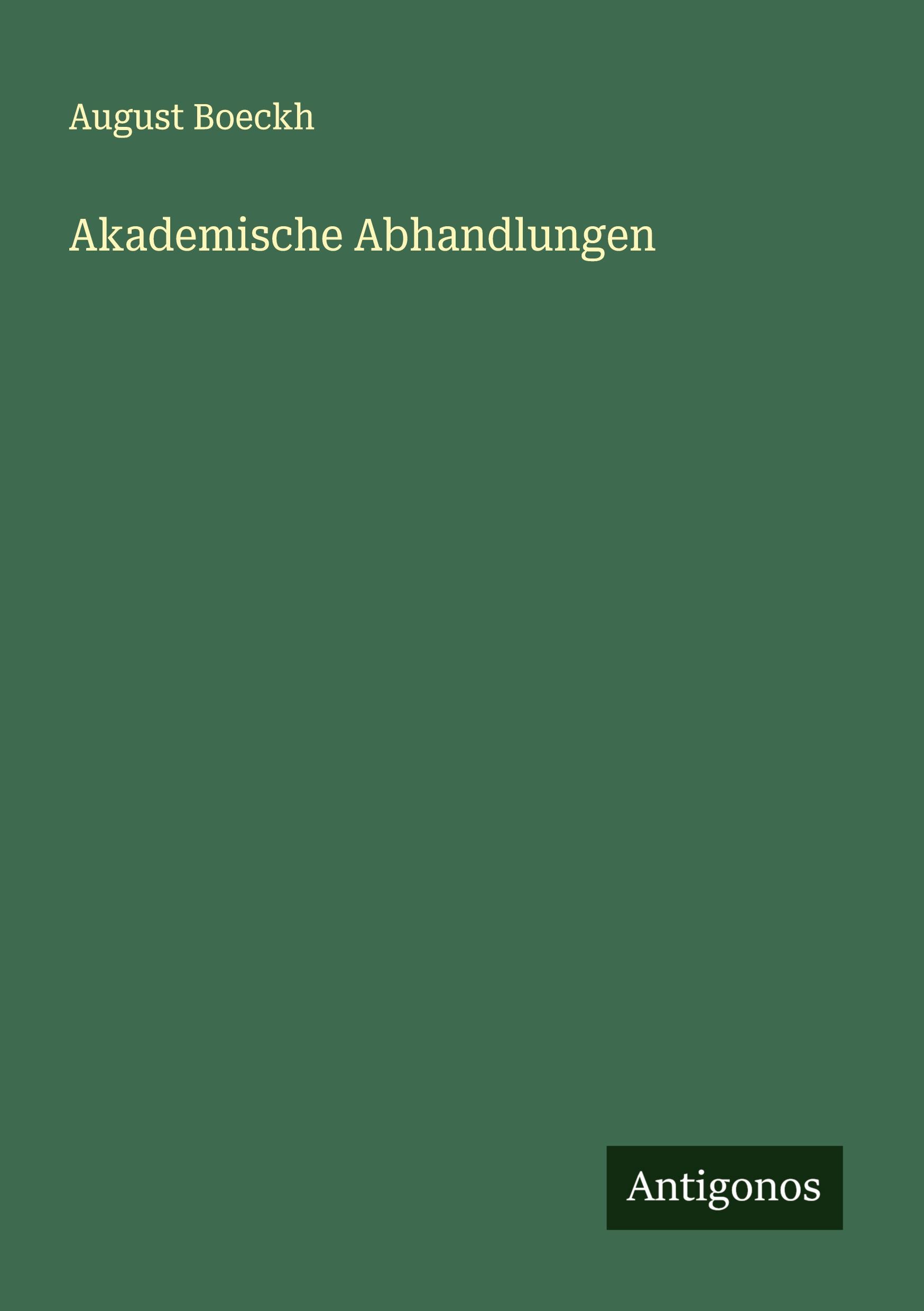 Vorderes Coverbild Akademische Abhandlungen