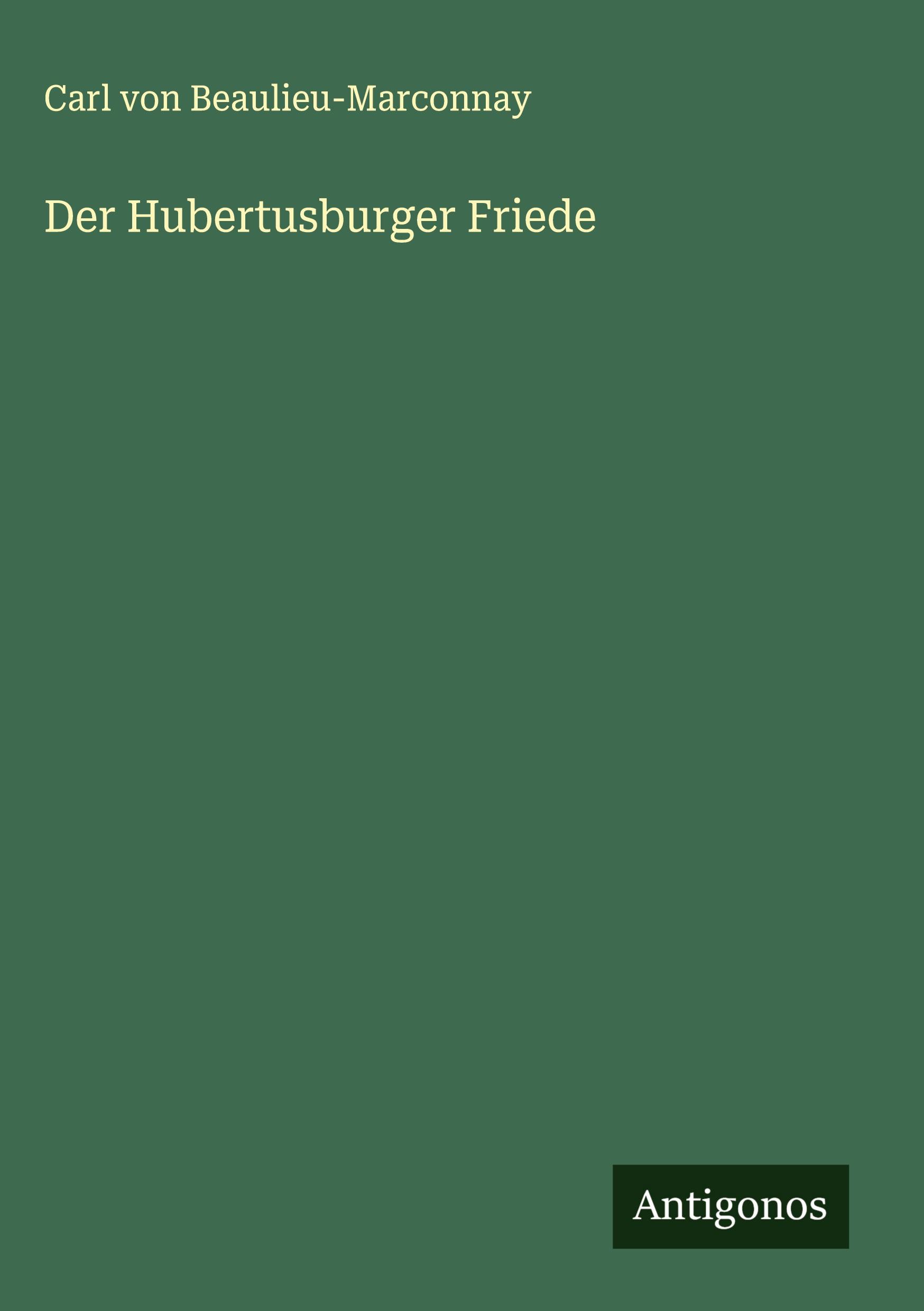 Vorderes Coverbild Der Hubertusburger Friede