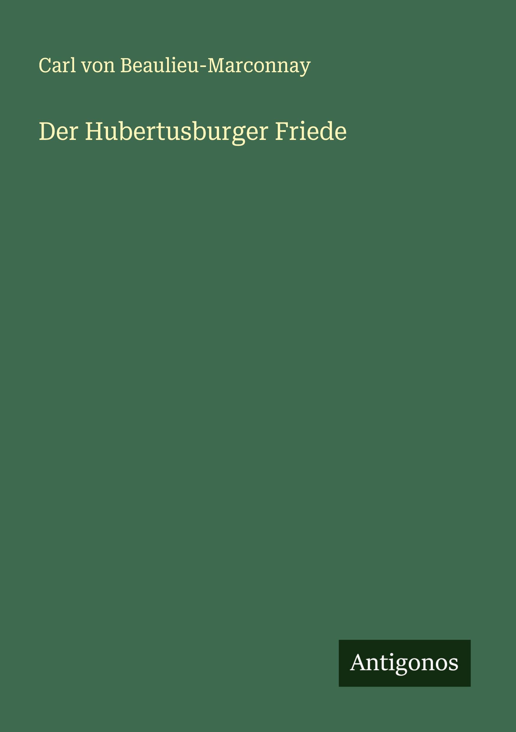 Vorderes Coverbild Der Hubertusburger Friede