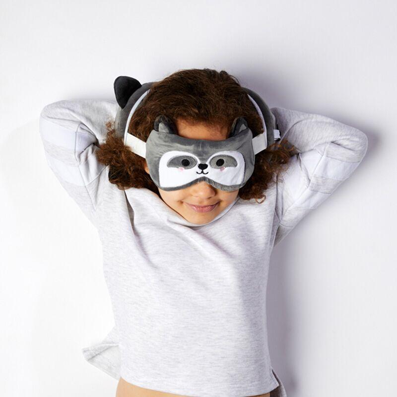 Beispielinhalt (Bild) Relaxeazzz Plüsch Waschbär Reisekissen & Schlafmaske
