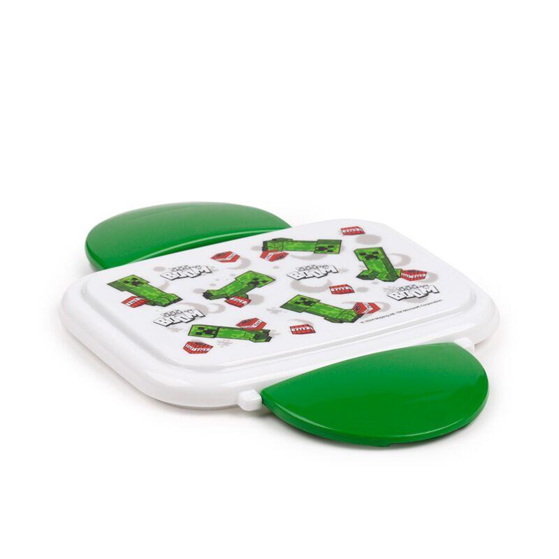 Beispielinhalt (Bild) Minecraft Creeper & TNT Clip-Verschluss Stapelbare Bento Lunch Box mit Besteck