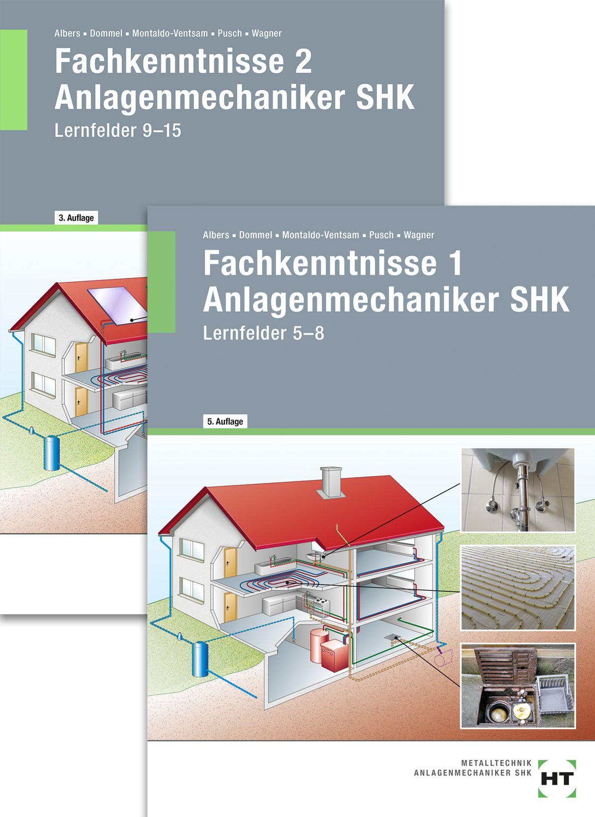 Vorderes Coverbild Paketangebot Fachkenntnisse Anlagenmechaniker SHK 1 + 2