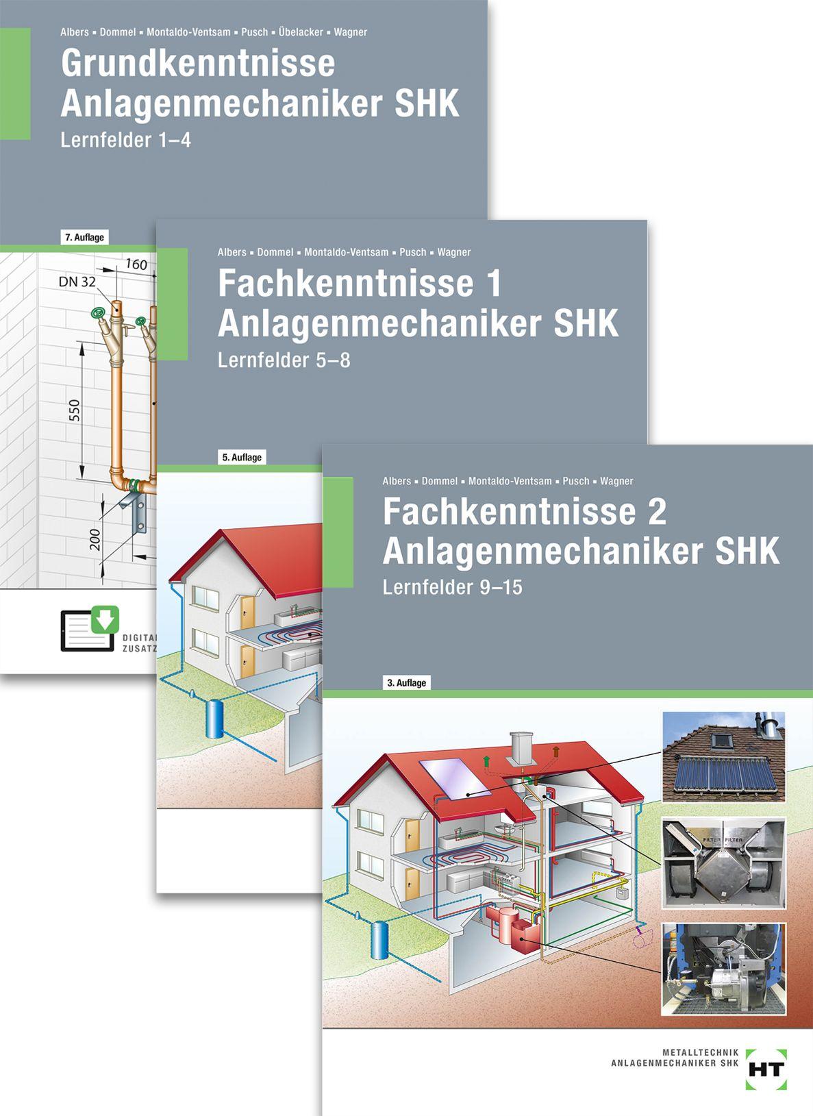 Vorderes Coverbild Paketangebot Das Gesellenstück. Anlagenmechaniker SHK Lernfelder 1-15