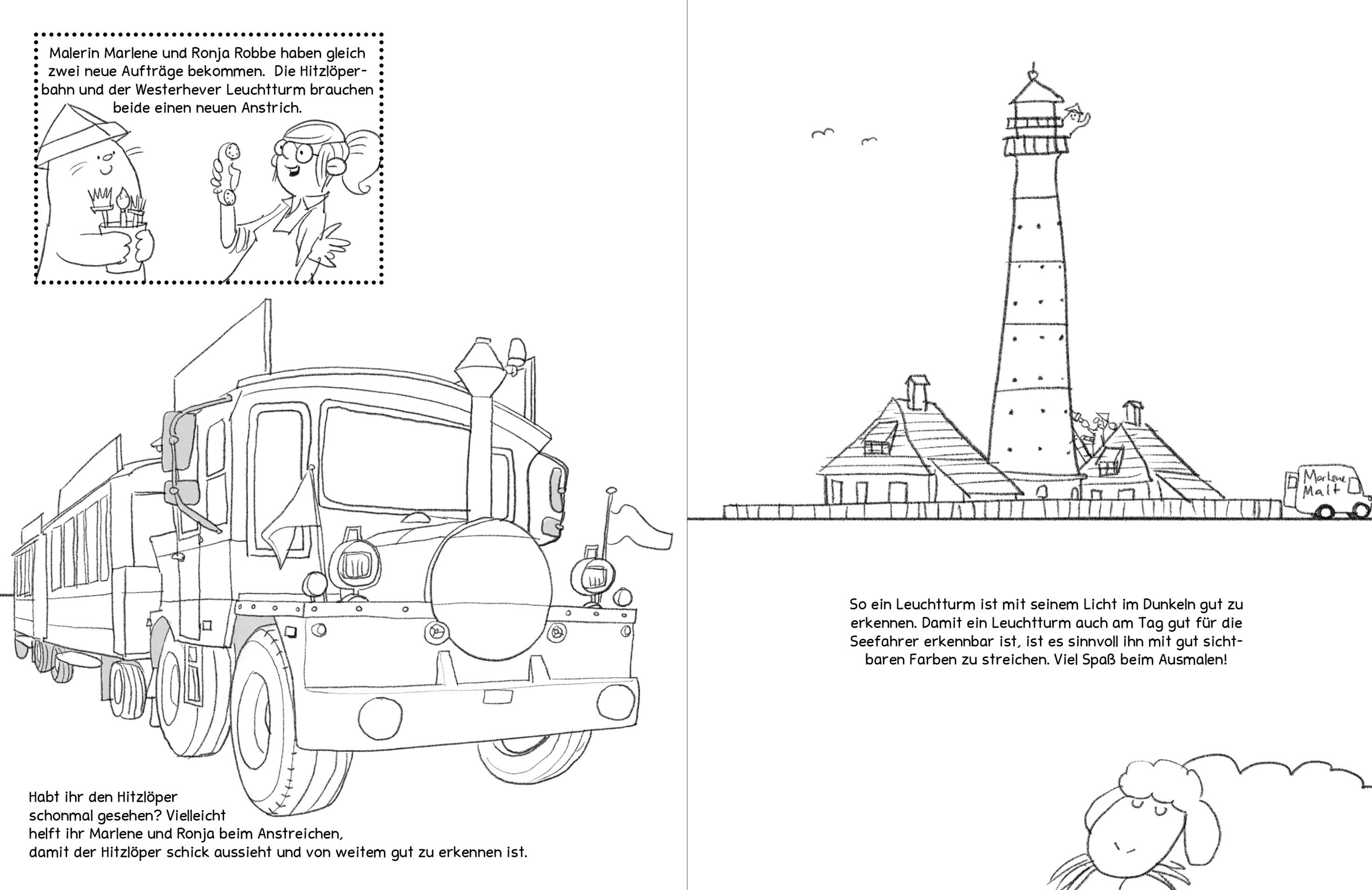 Beispielinhalt (Bild) Das St. Peter-Ording Malbuch