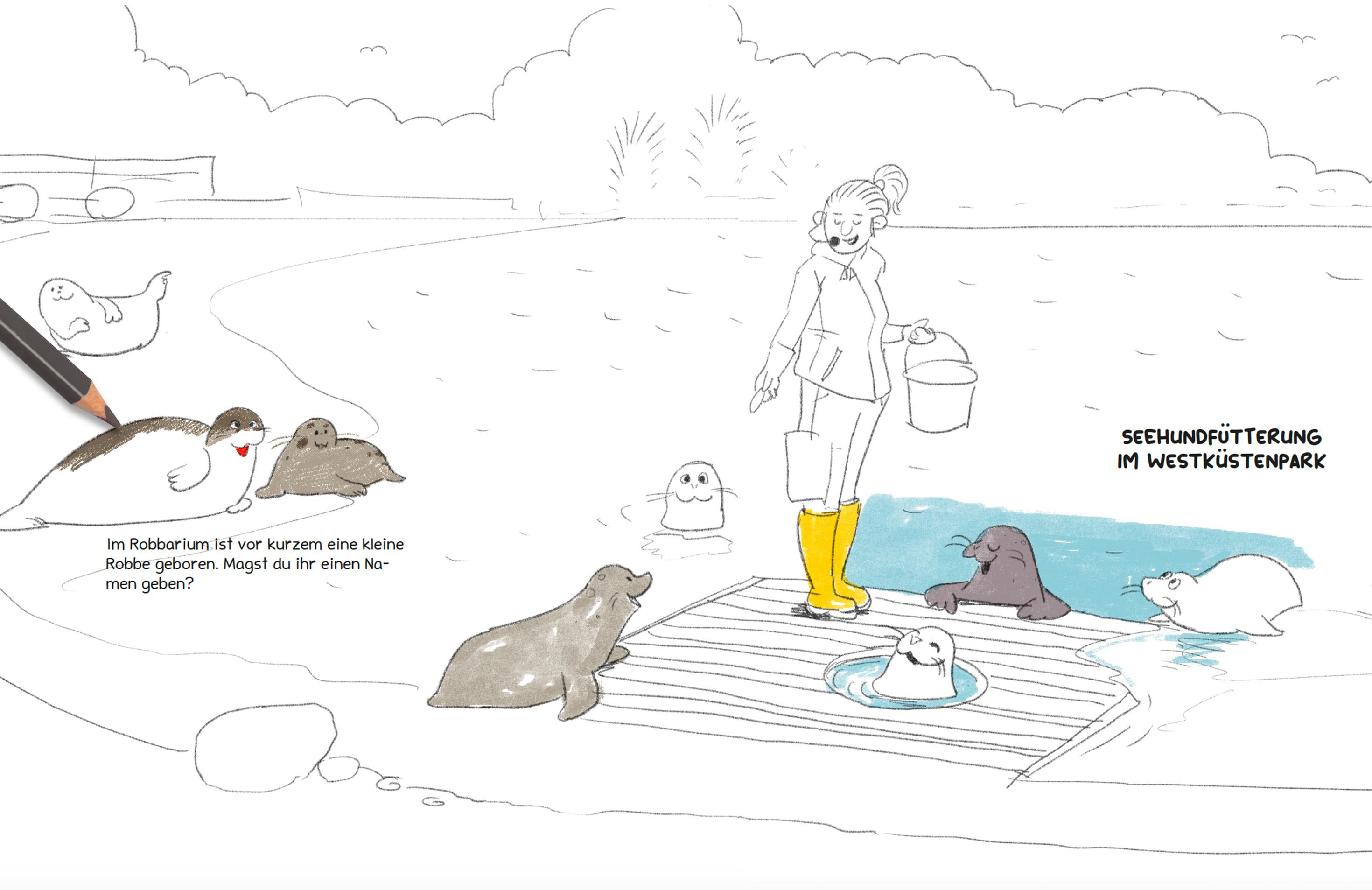 Beispielinhalt (Bild) Das St. Peter-Ording Malbuch