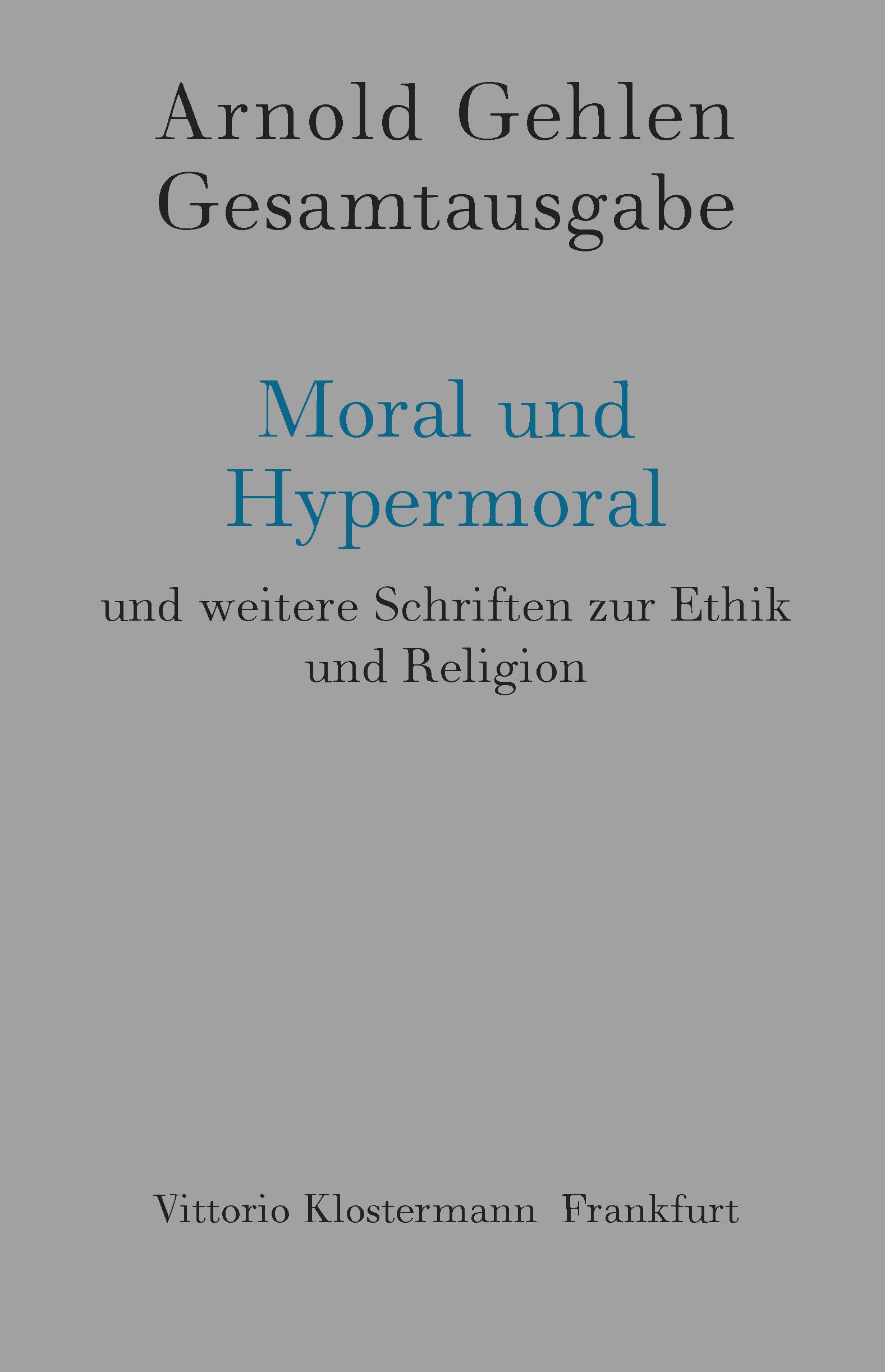 Vorderes Coverbild Moral und Hypermoral
