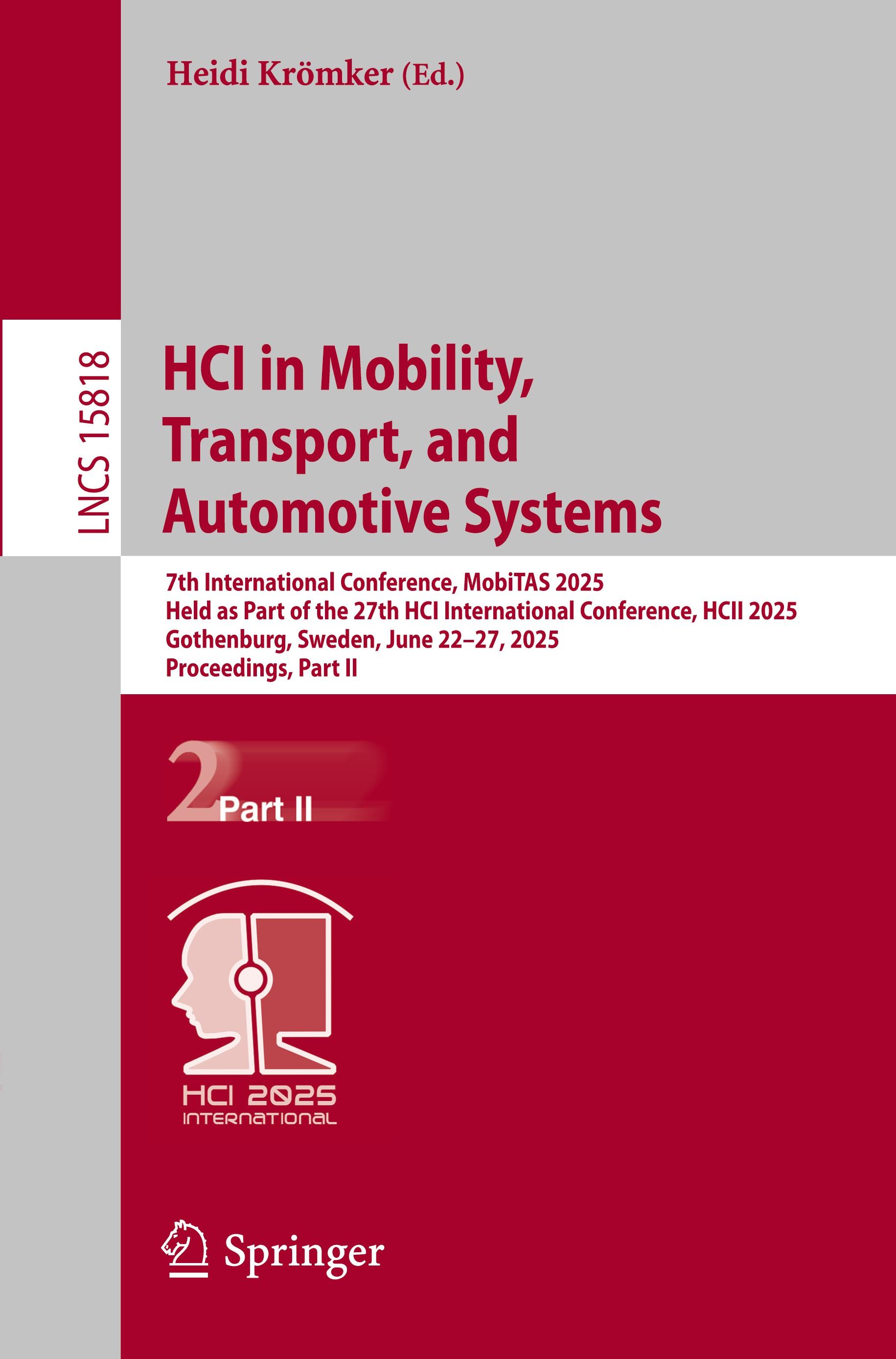 Vorderes Coverbild HCI in Mobility, Transport, and Automotive Systems