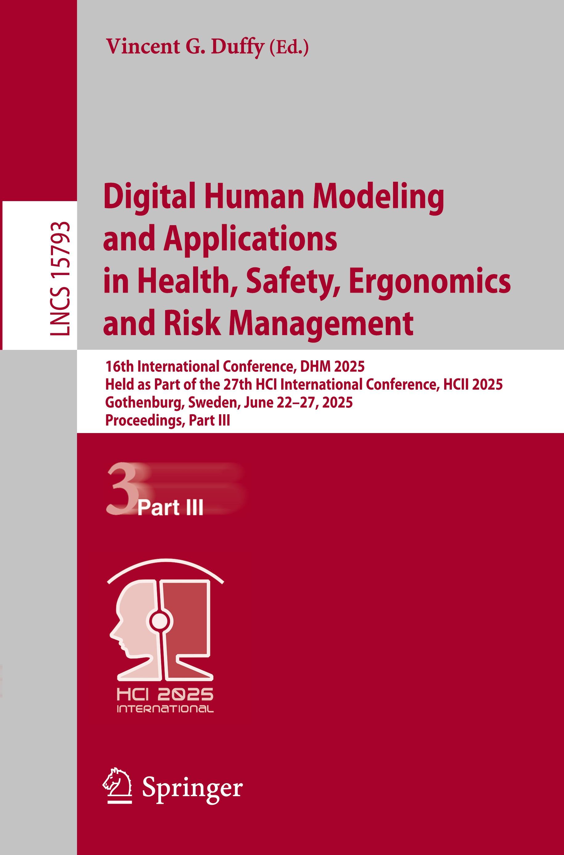 Vorderes Coverbild Digital Human Modeling and Applications in Health, Safety, Ergonomics and Risk Management