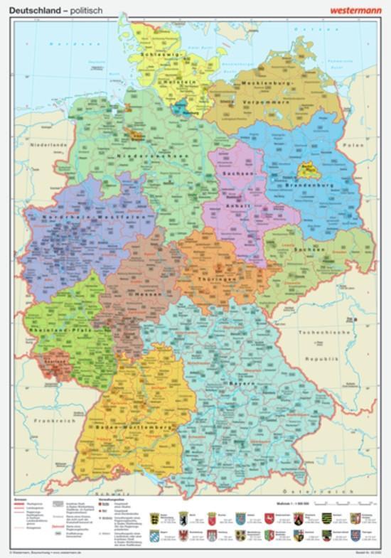Vorderes Coverbild Posterkarten Geographie: Deutschland: politisch/Bundesländer