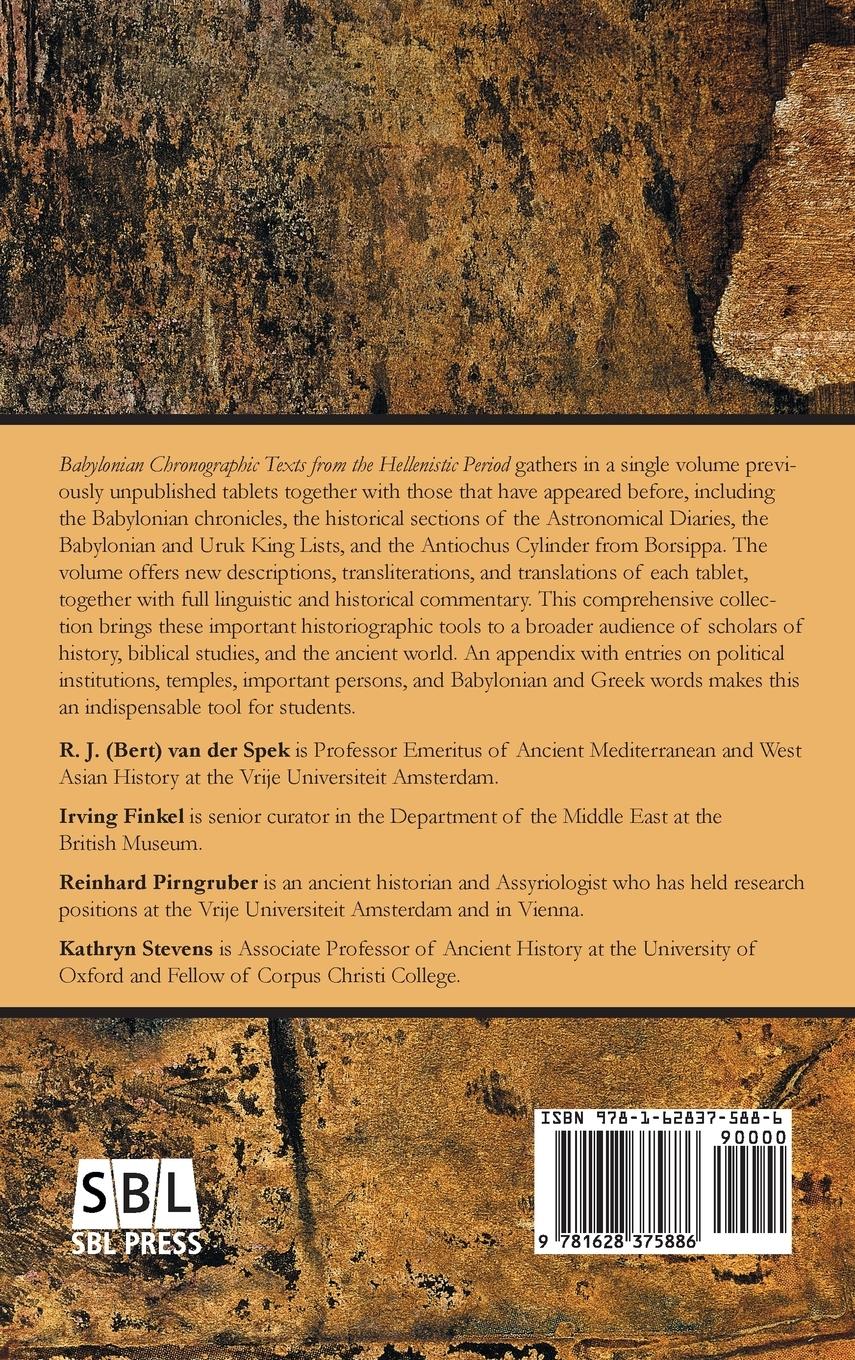 Rückseitencover Babylonian Chronographic Texts from the Hellenistic Period